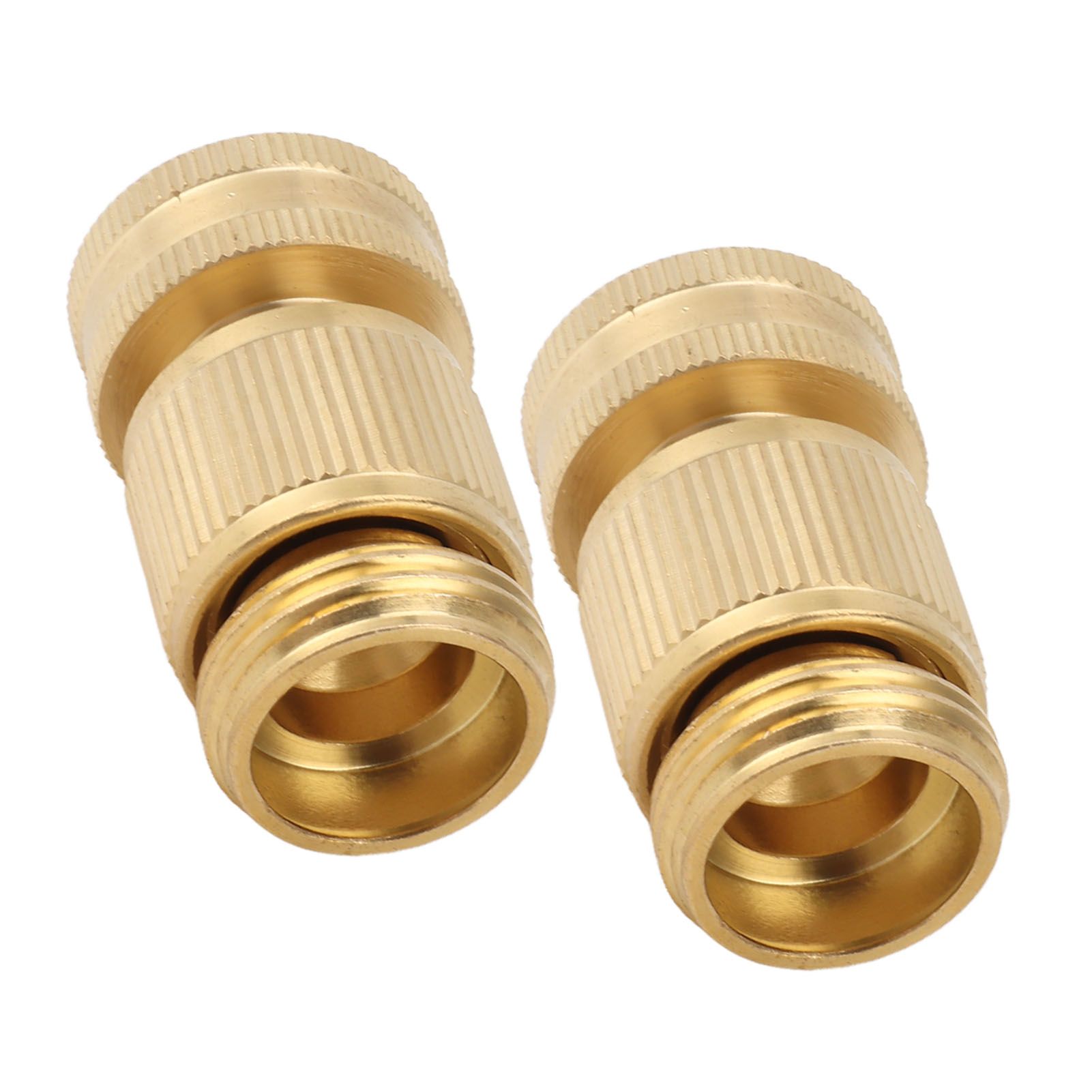 2PCS Water Hose Quick Connector Brass 3/4 Inch Male and Female Garden Hose Fitting Adapter for Repair - Image 3