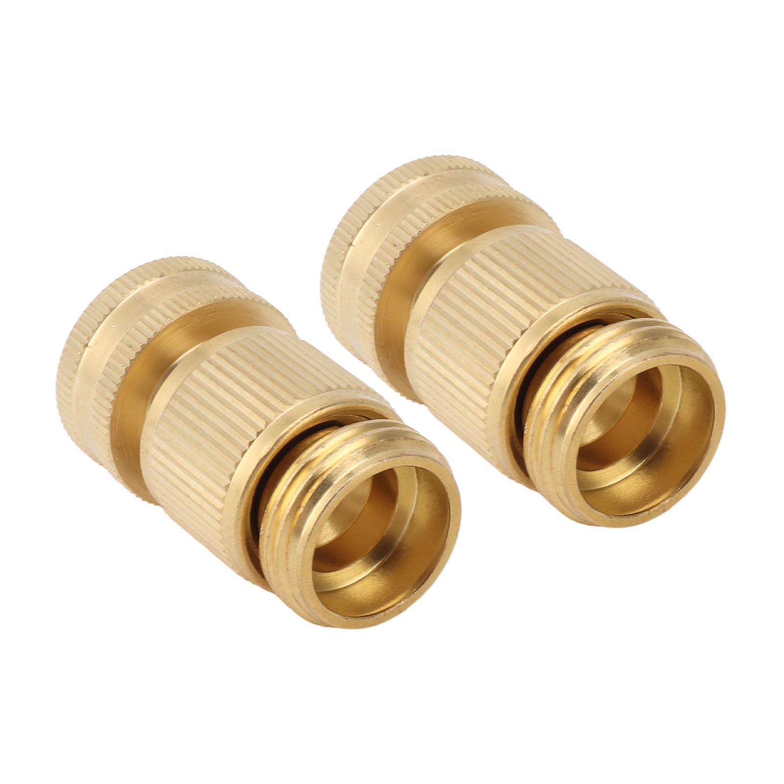 2PCS Water Hose Quick Connector Brass 3/4 Inch Male and Female Garden Hose Fitting Adapter for Repair - Image 4