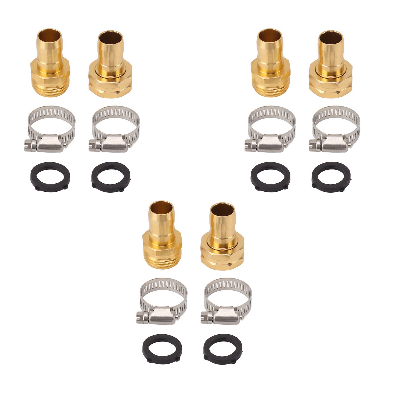 3 Set Garden Hose Repair Kit Hose Repair Connector with Clamps for 3/4 5/8 Garden Hose - Image 1