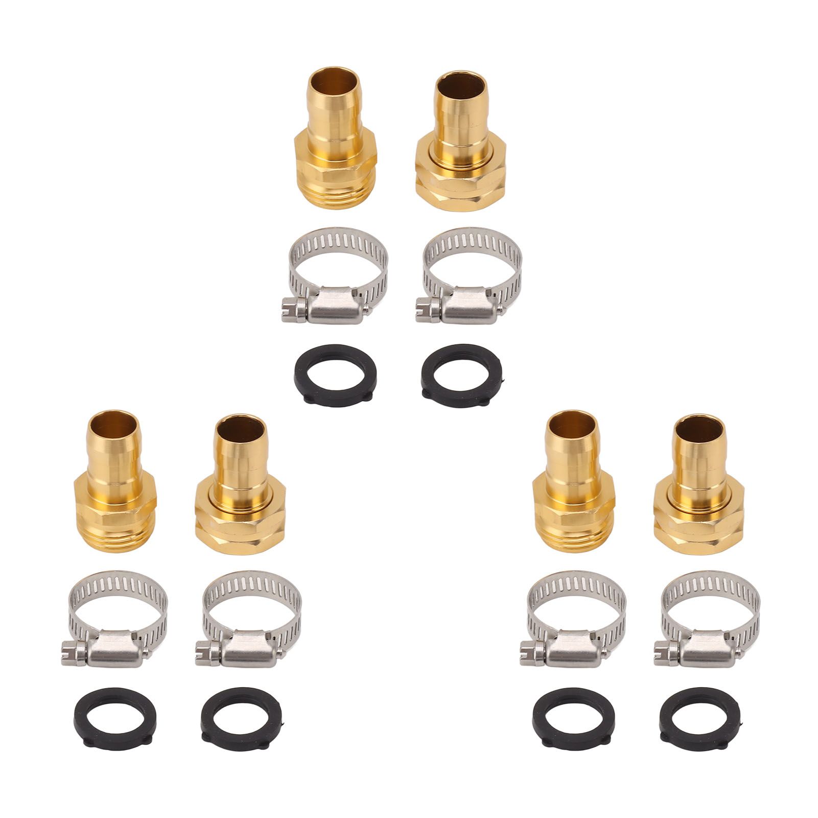 3 Set Garden Hose Repair Kit Hose Repair Connector with Clamps for 3/4 5/8 Garden Hose - Image 2
