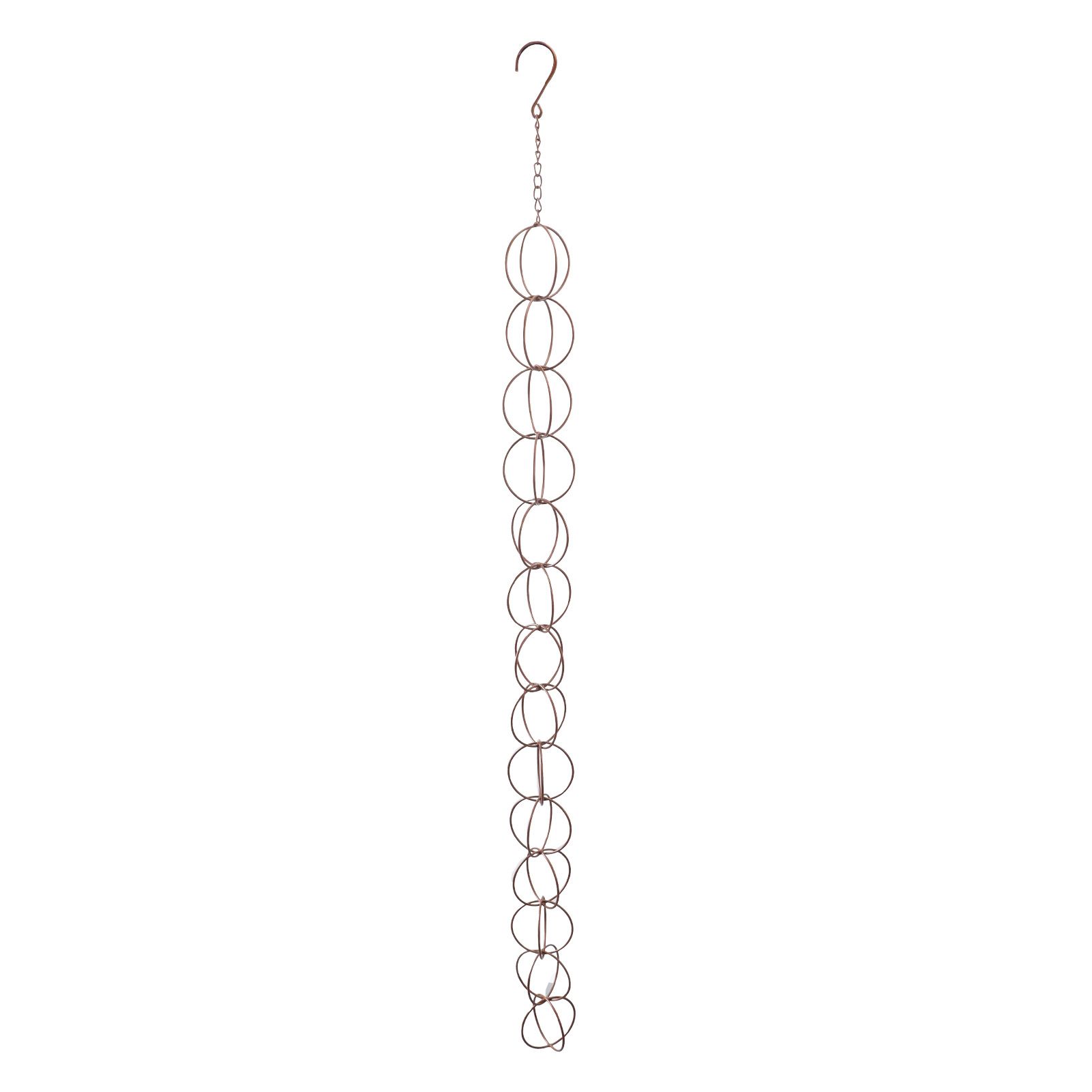 Metal Rain Chain Drainage Function Decorative Ring Wind Chime with Hook for Home Balcony Patio - Image 2