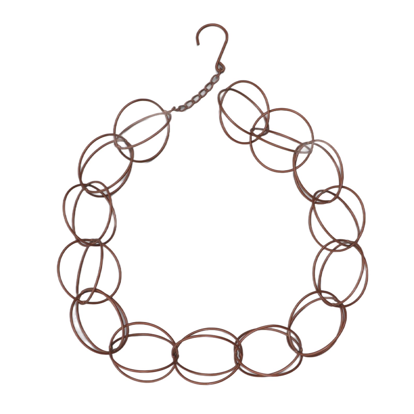 Metal Rain Chain Drainage Function Decorative Ring Wind Chime with Hook for Home Balcony Patio - Image 5