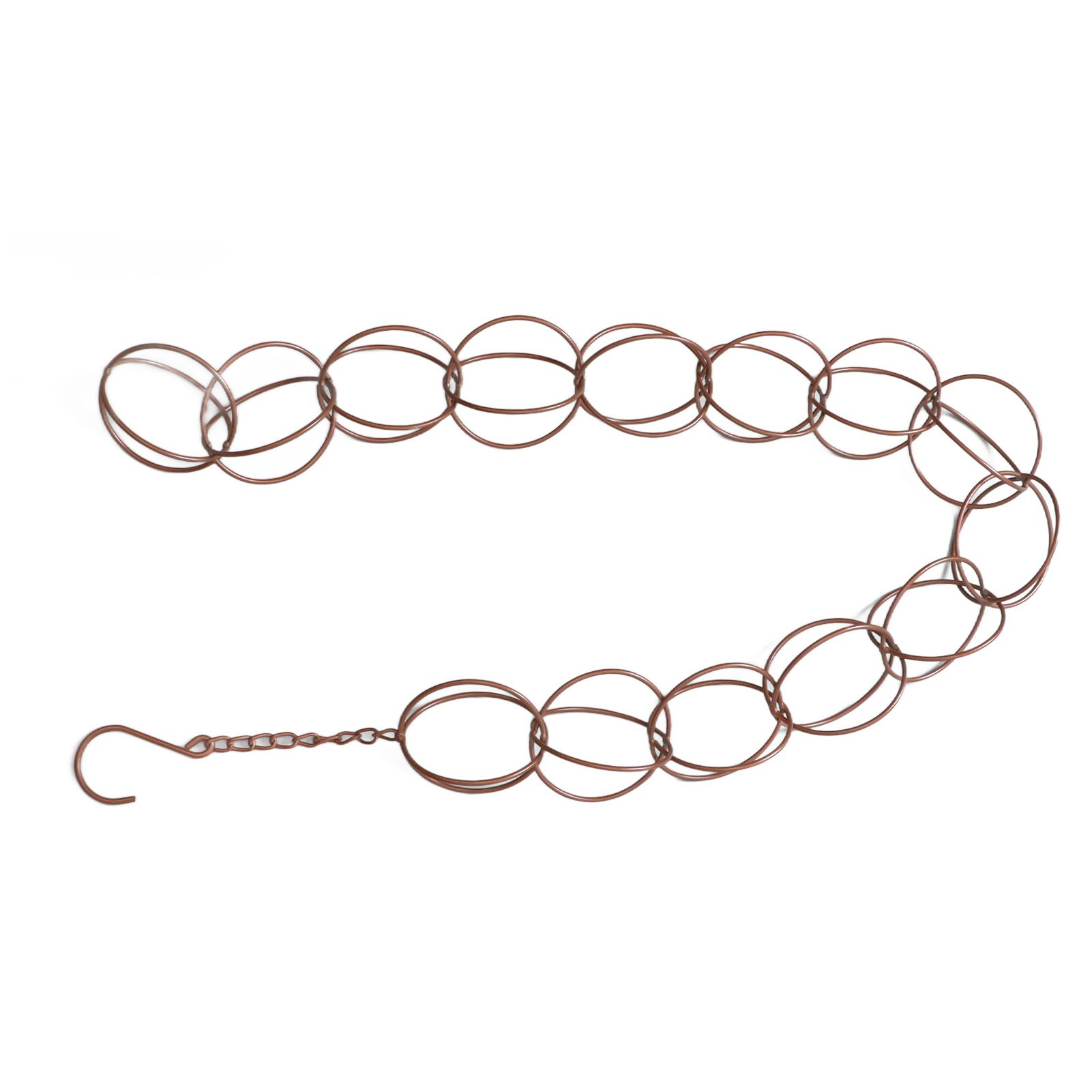 Metal Rain Chain Drainage Function Decorative Ring Wind Chime with Hook for Home Balcony Patio - Image 7