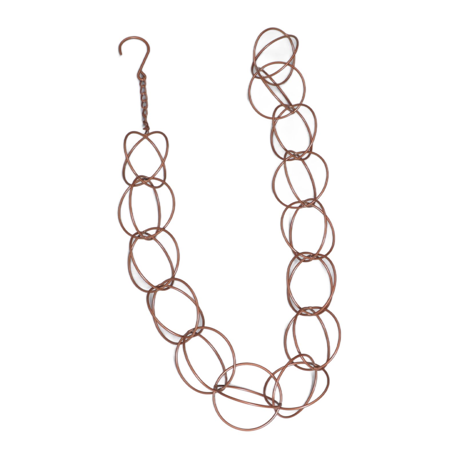 Metal Rain Chain Drainage Function Decorative Ring Wind Chime with Hook for Home Balcony Patio - Image 8