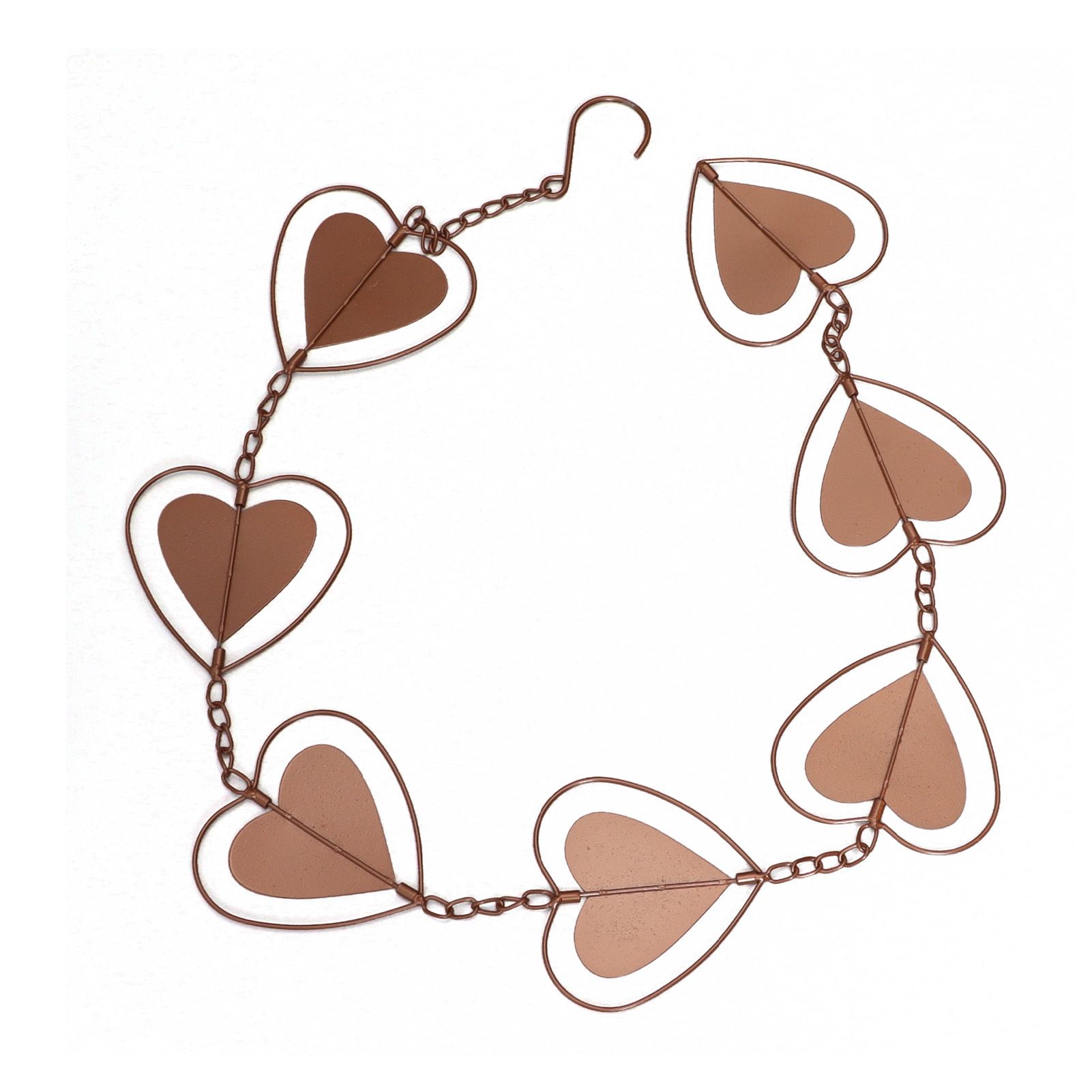 Metal Rain Chain Drainage Function Decorative Heart Shape Wind Chime with Hook for Balcony Patio Corridor - Image 3