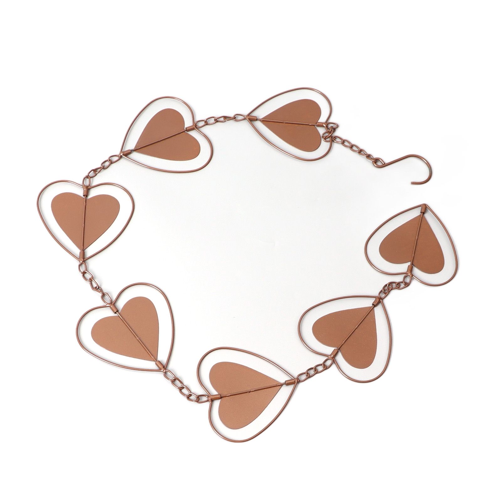 Metal Rain Chain Drainage Function Decorative Heart Shape Wind Chime with Hook for Balcony Patio Corridor - Image 4