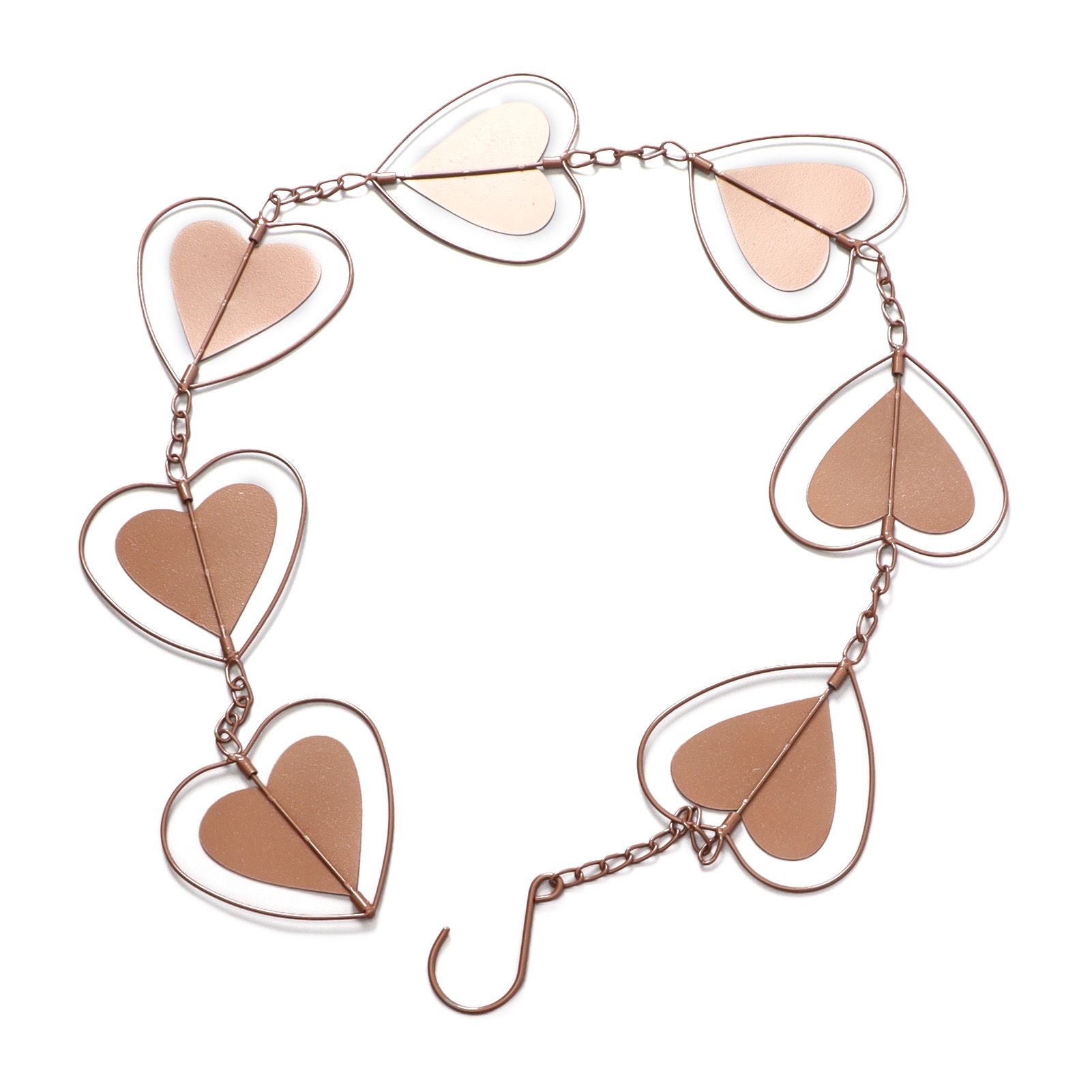 Metal Rain Chain Drainage Function Decorative Heart Shape Wind Chime with Hook for Balcony Patio Corridor - Image 5