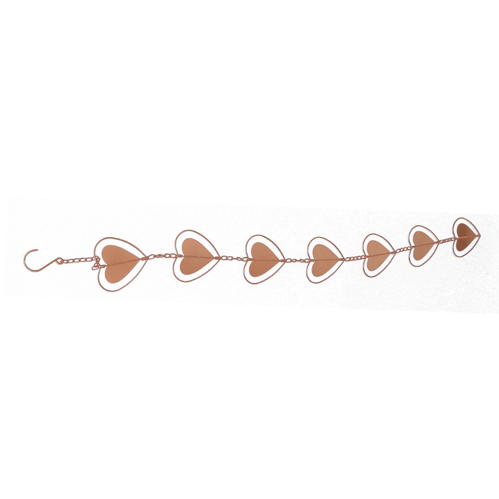 Metal Rain Chain Drainage Function Decorative Heart Shape Wind Chime with Hook for Balcony Patio Corridor - Image 7