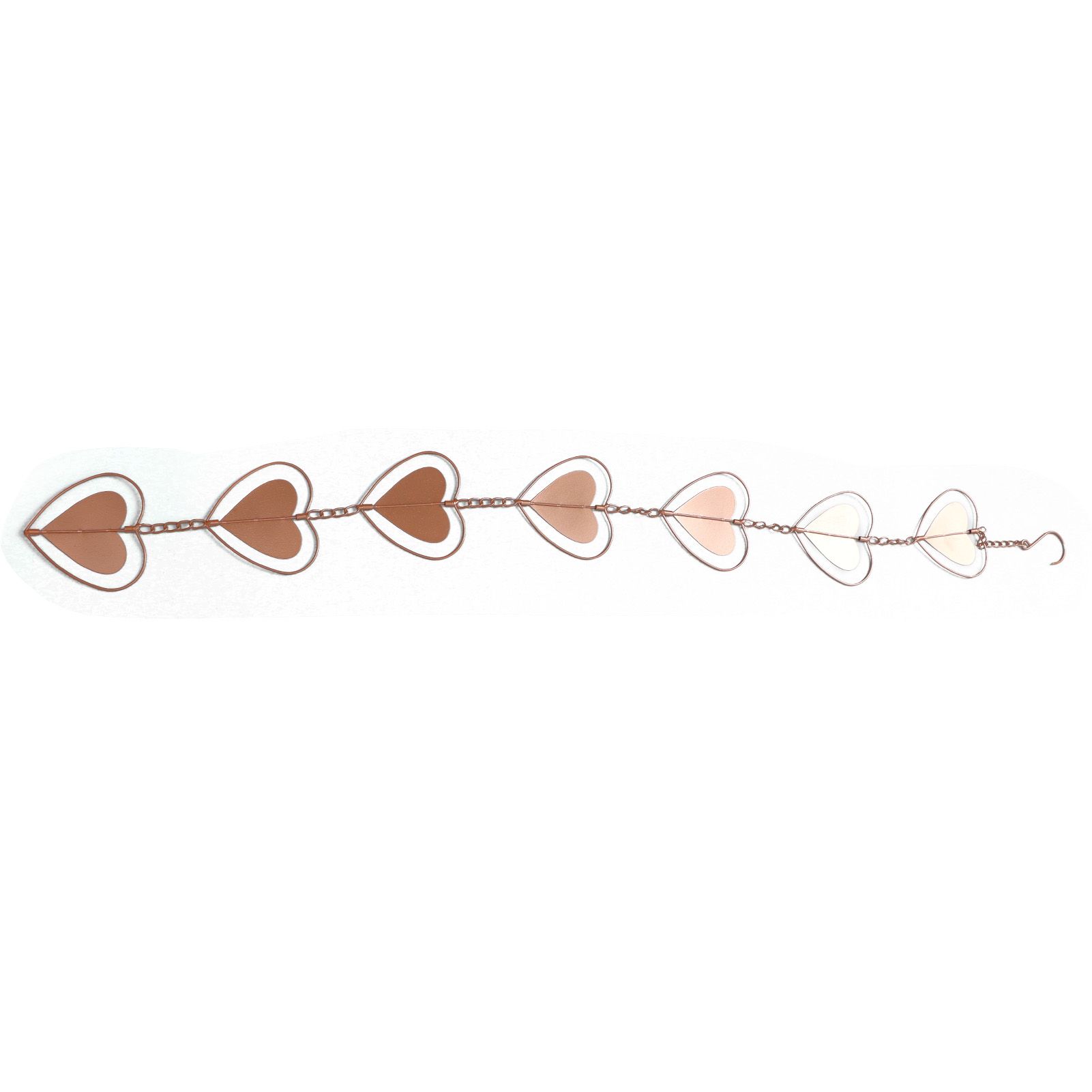 Metal Rain Chain Drainage Function Decorative Heart Shape Wind Chime with Hook for Balcony Patio Corridor - Image 8