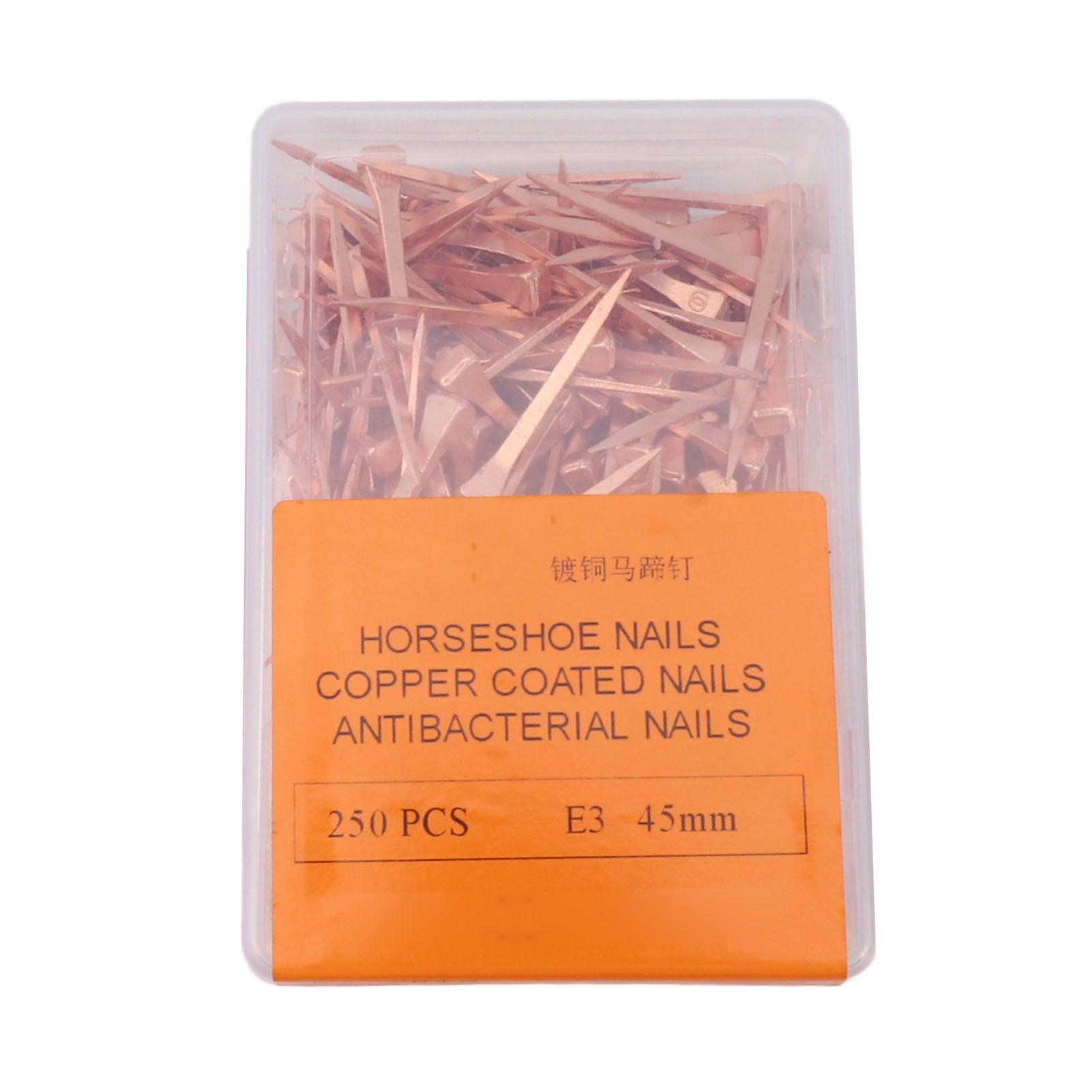 250Pcs Horseshoe Nails Copper Plated Rustproof Equestrian Riding Equipment Pet Supplies 45mm E3 - Image 1