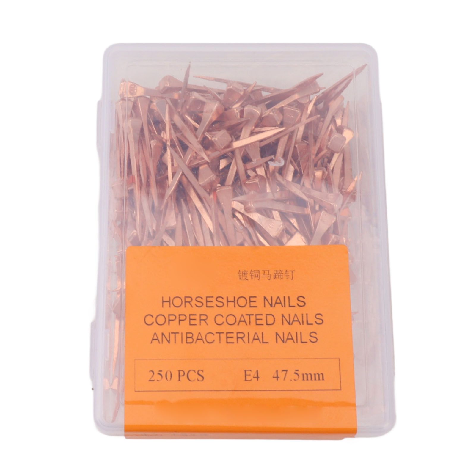 250Pcs Horseshoe Nails Copper Plated Rustproof Equestrian Riding Equipment Pet Supplies 47.5mm E4 - Image 1