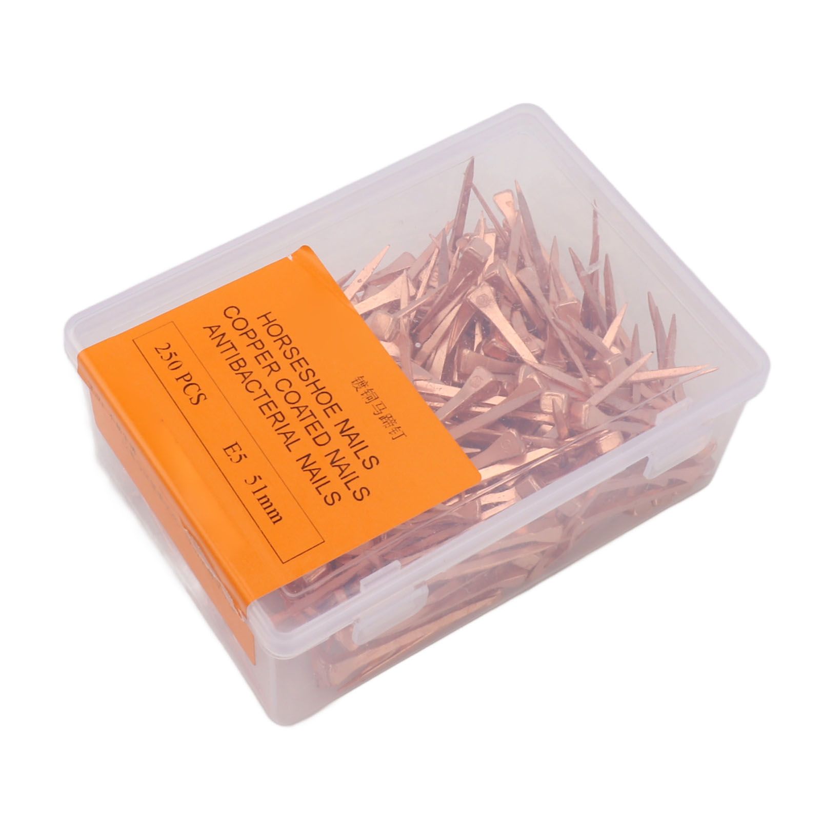 250Pcs Horseshoe Nails Copper Plated Rustproof Equestrian Riding Equipment Pet Supplies 51mm E5 - Image 2