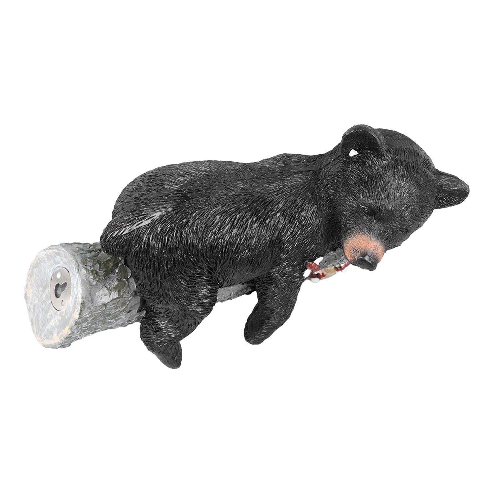 Black Bear Figurine Resin Funny Cute Exquisite Animal Art Statue for Garden Yard Decoration - Image 4
