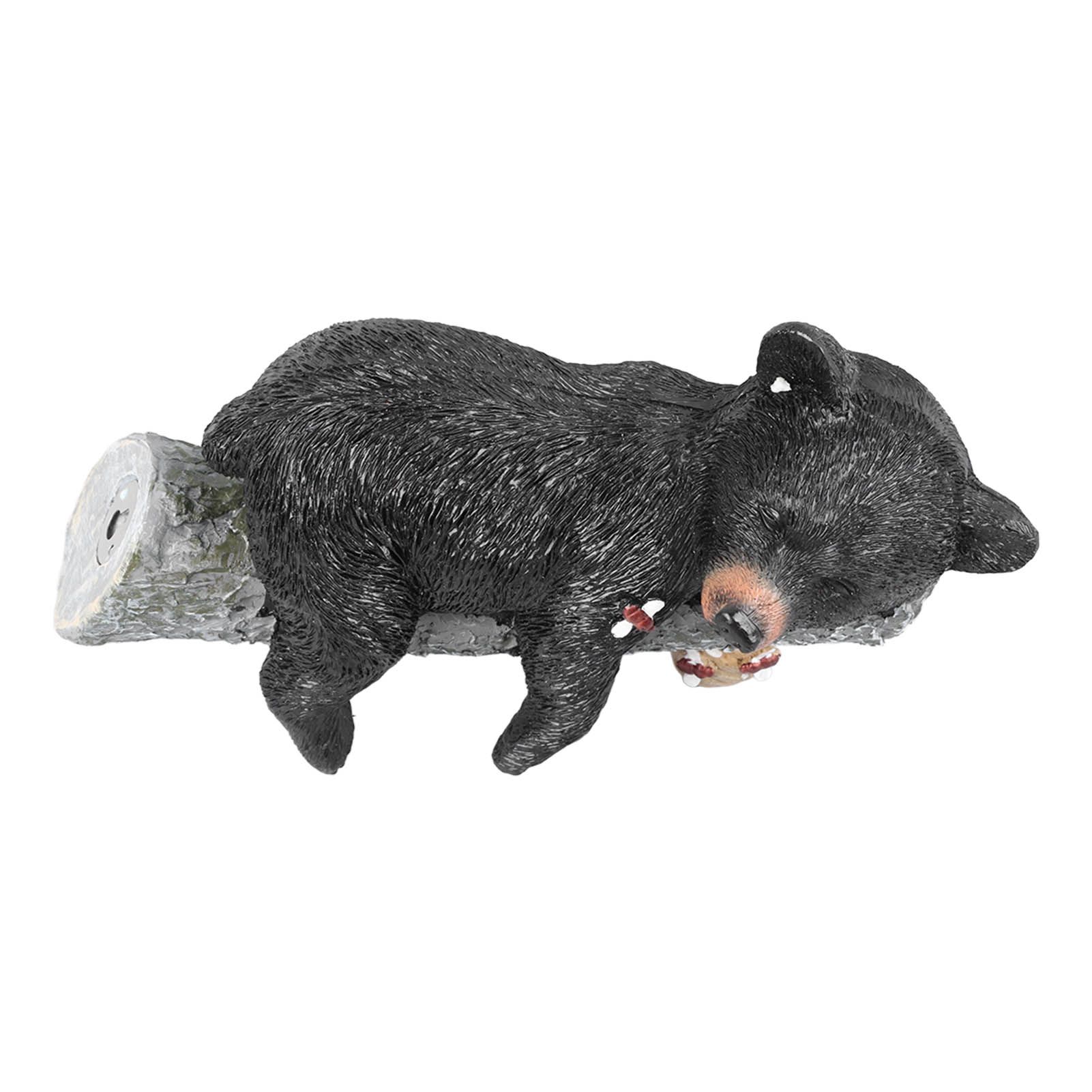Black Bear Figurine Resin Funny Cute Exquisite Animal Art Statue for Garden Yard Decoration - Image 5