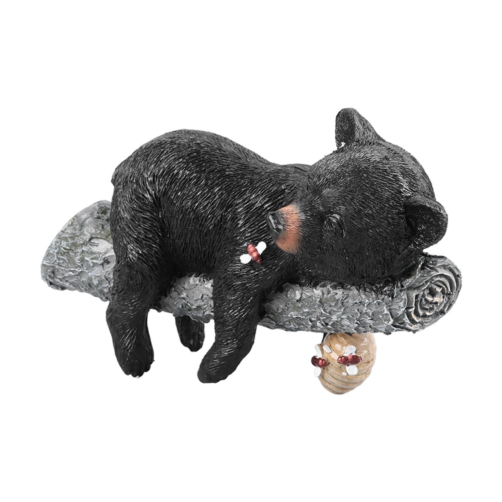 Black Bear Figurine Resin Funny Cute Exquisite Animal Art Statue for Garden Yard Decoration - Image 7