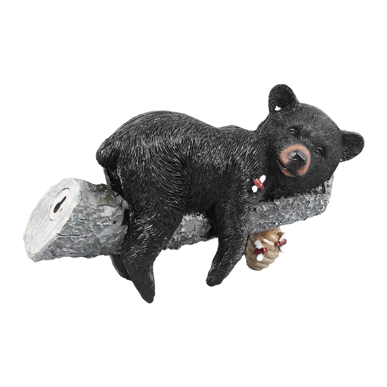 Black Bear Figurine Resin Funny Cute Exquisite Animal Art Statue for Garden Yard Decoration - Image 8