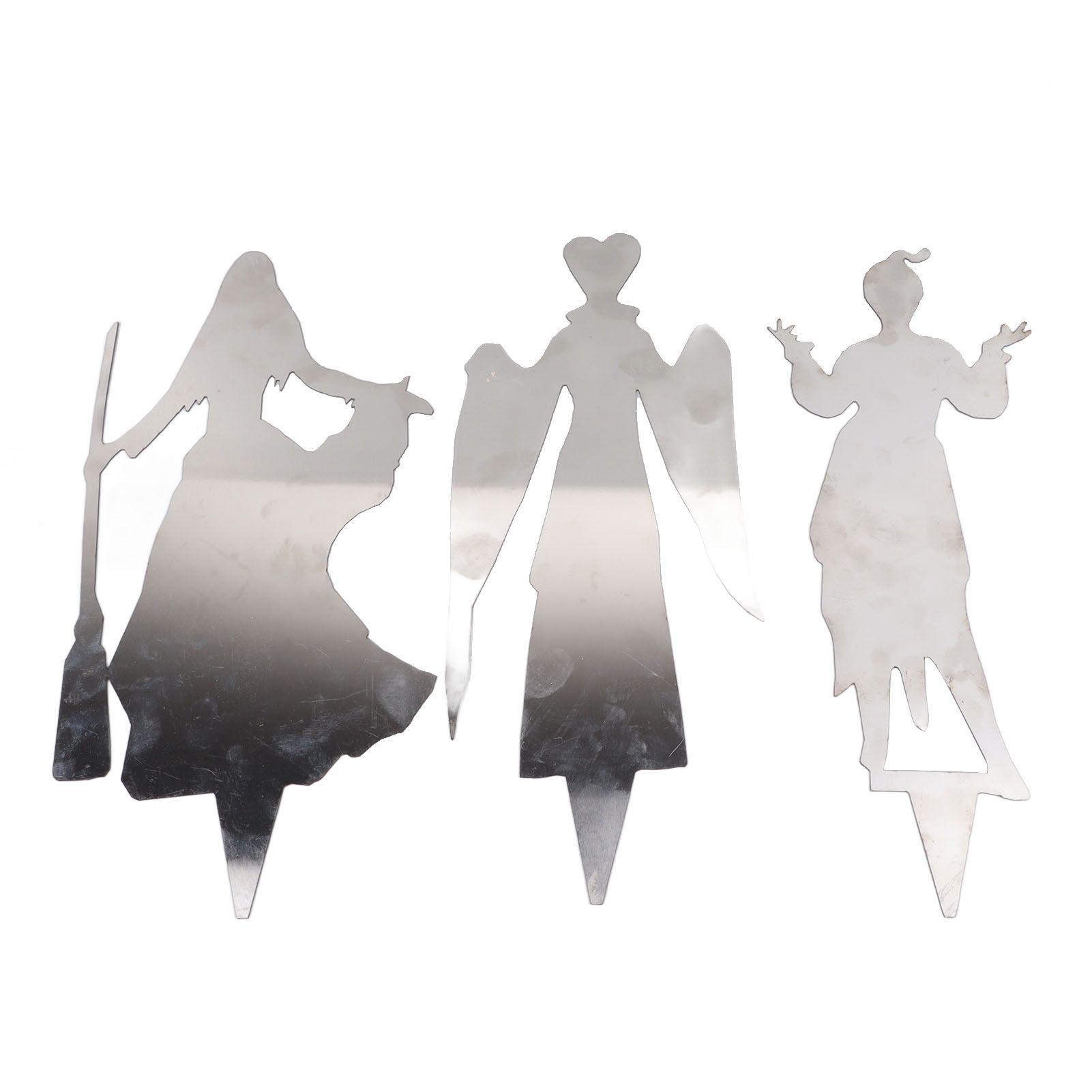 3Pcs Halloween Silhouette Yard Signs Iron Metal Witch Halloween Decorations Outdoor for Party Festivals Home - Image 1