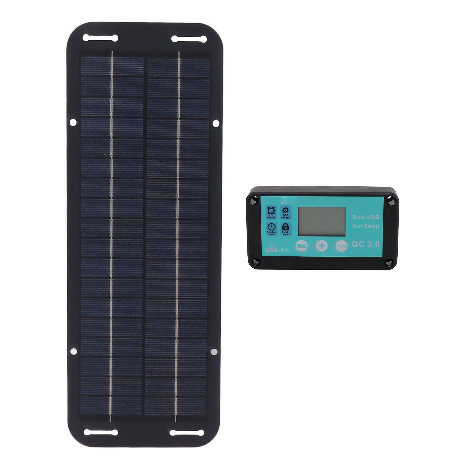 20W Solar Panel Black Solar Cell with Waterproof MPPT Controller for RV Home Vehicle Travel Camping - Image 4