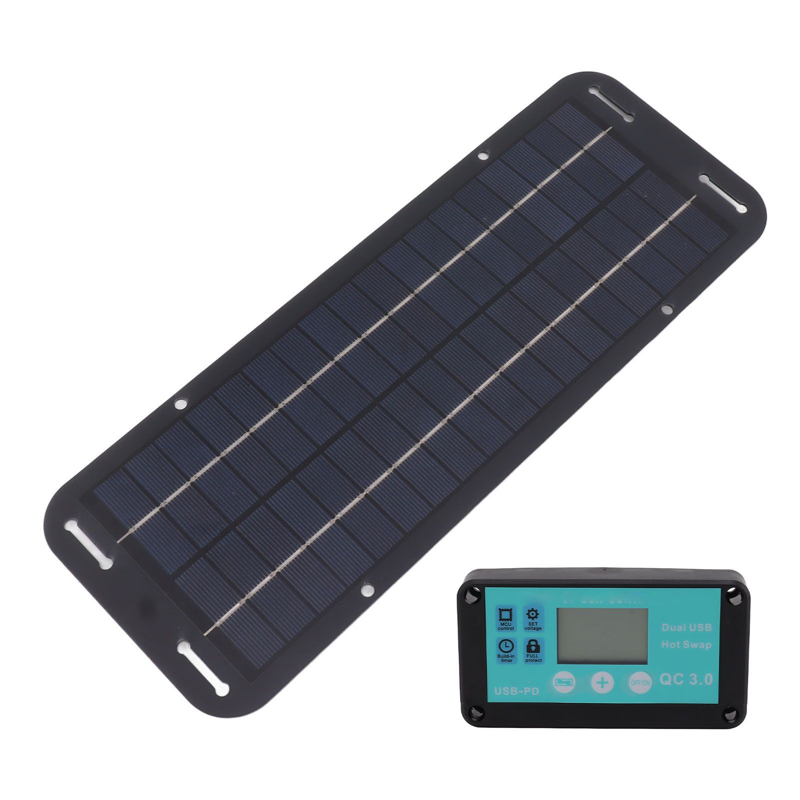 20W Solar Panel Black Solar Cell with Waterproof MPPT Controller for RV Home Vehicle Travel Camping - Image 5