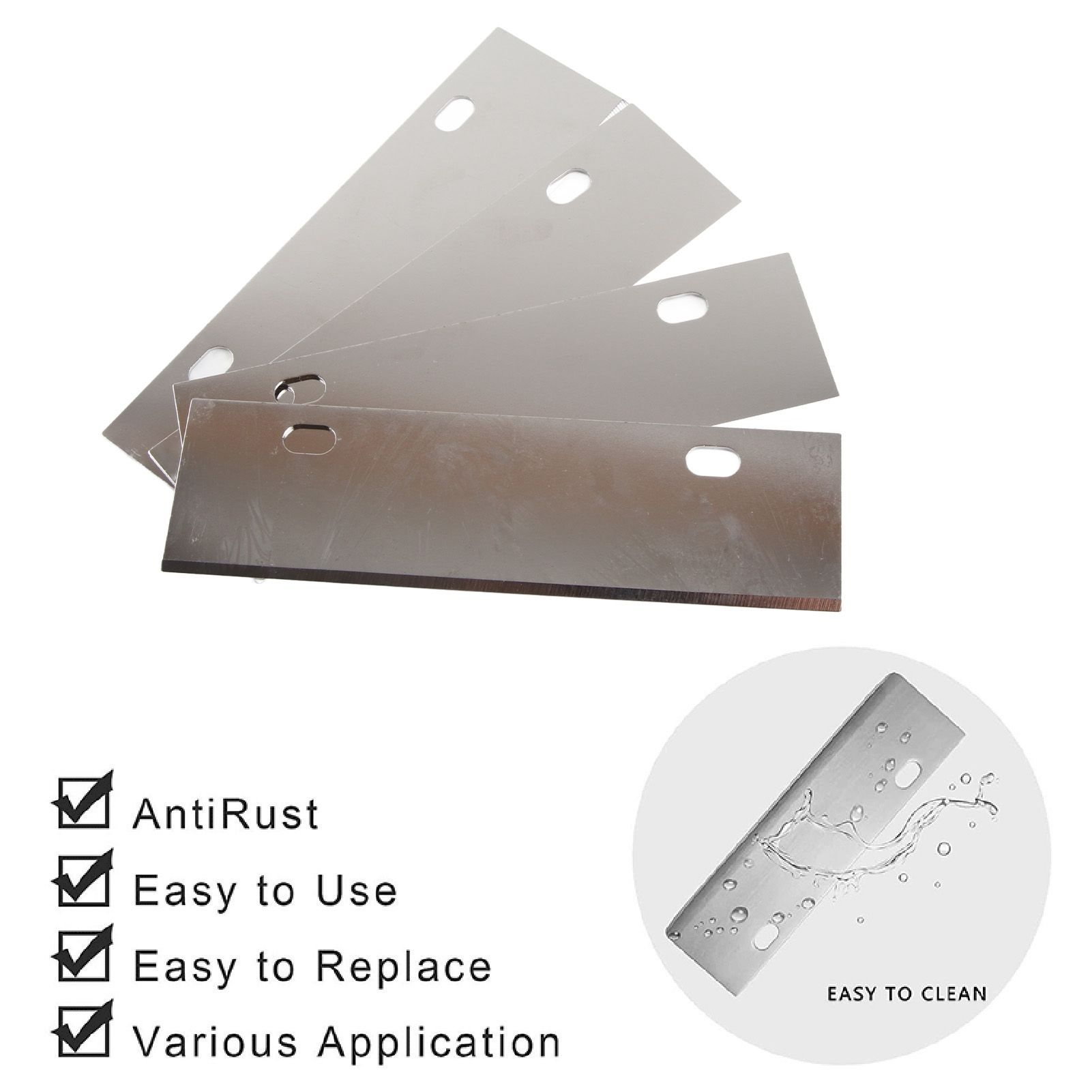 4PCS Grill Scraper Blades Stainless Steel Heavy Duty Griddle Scraper Replacement Blade Accessories for Outdoor BBQ Grill Cleaning Tools - Image 8