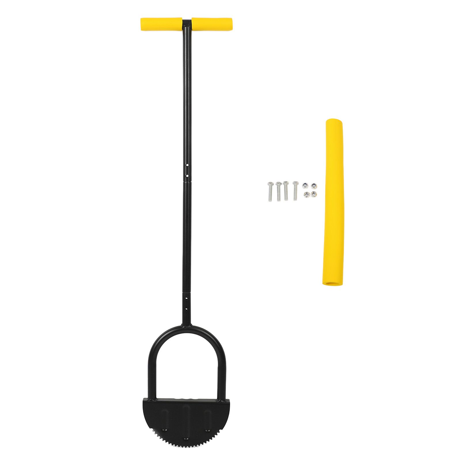 Lawn Edger Tool Half Moon Sharp Saw Tooth Long Handle Hand Edging Tools for Yard Garden Sidewalk Landscaping - Image 1