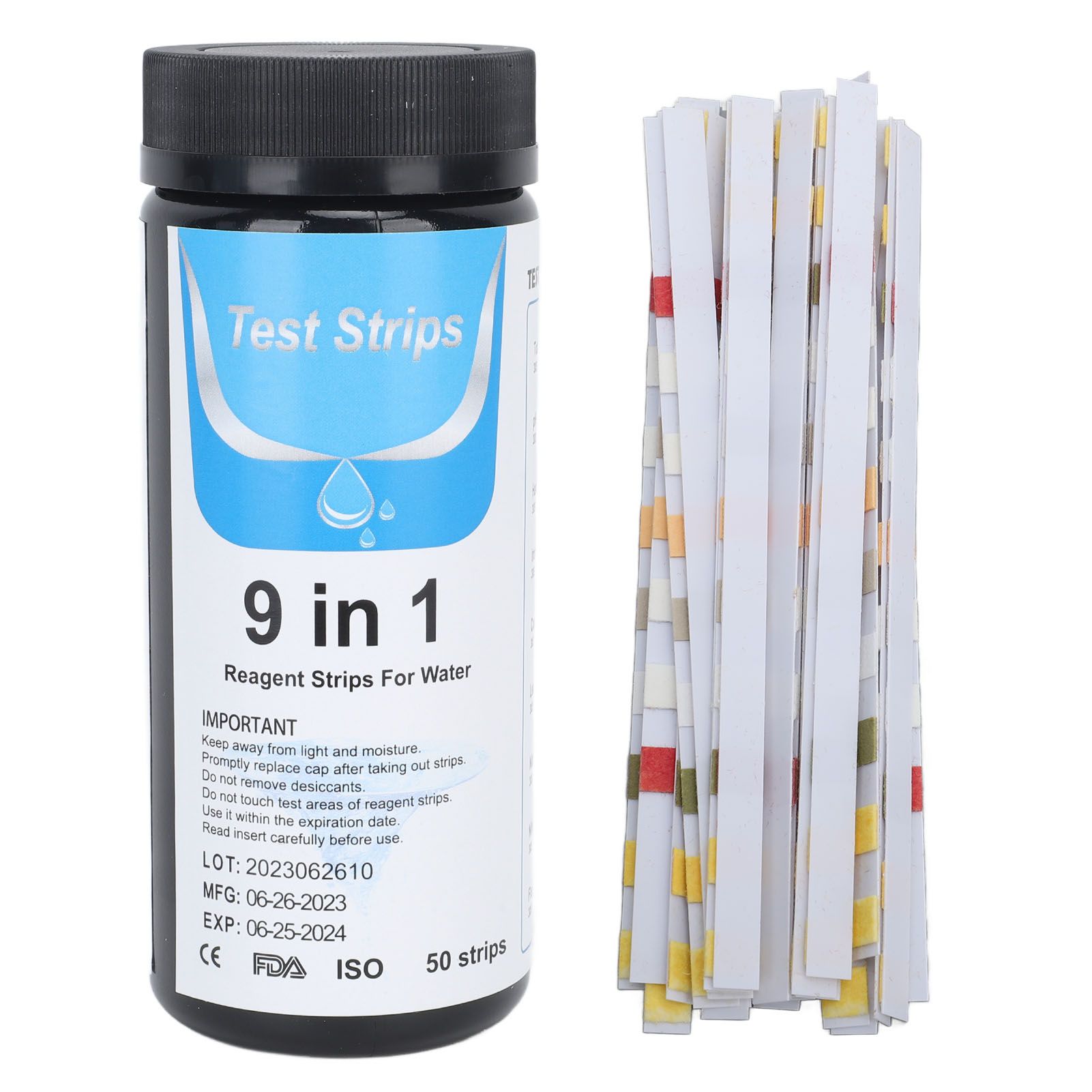 50 Strips PH Test Strips 9 in 1 Accurate Water Quality Testing Paper for Swimming Pool Drinking Water Aquarium - Image 1