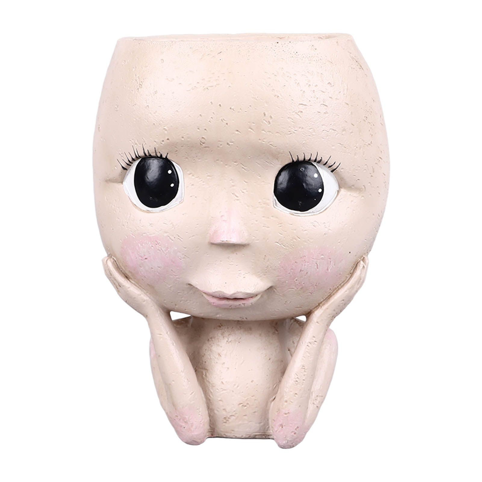 Face Planter Pots Large Caliber Resin Drainage Hole Design Creative Head Succulent Planters Pot for Herbs Succulents Cacti - Image 1