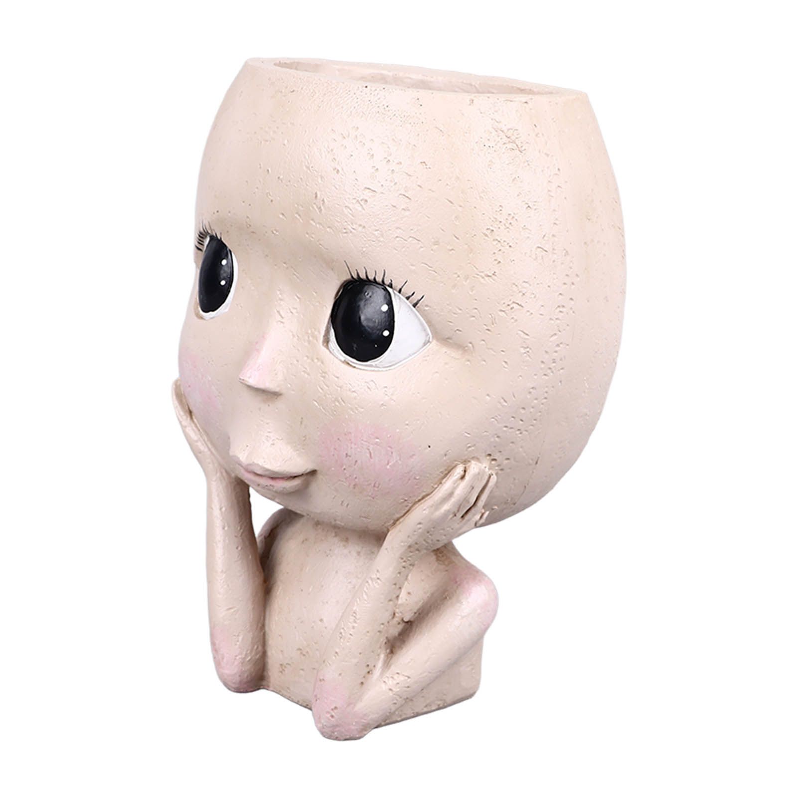 Face Planter Pots Large Caliber Resin Drainage Hole Design Creative Head Succulent Planters Pot for Herbs Succulents Cacti - Image 3