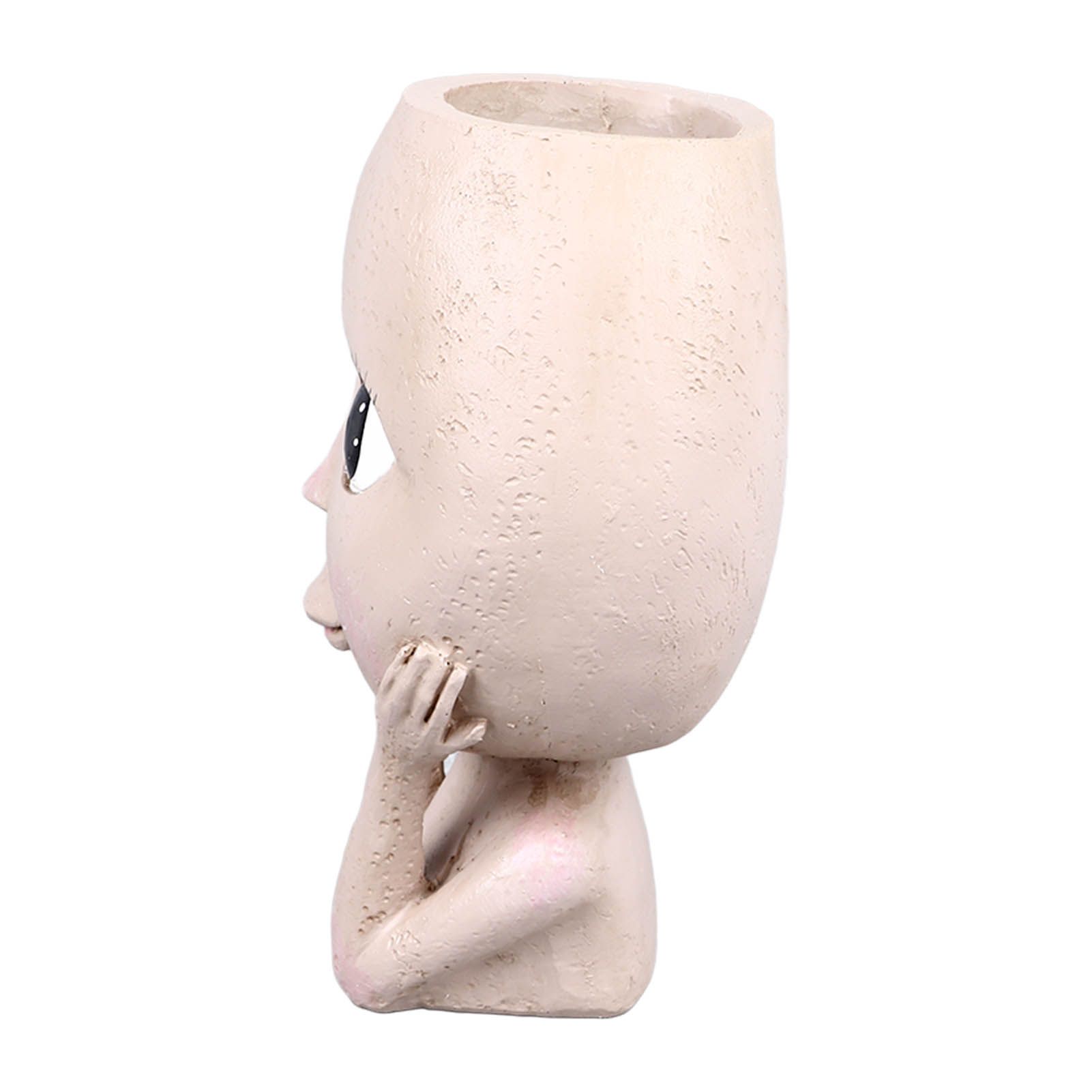 Face Planter Pots Large Caliber Resin Drainage Hole Design Creative Head Succulent Planters Pot for Herbs Succulents Cacti - Image 4