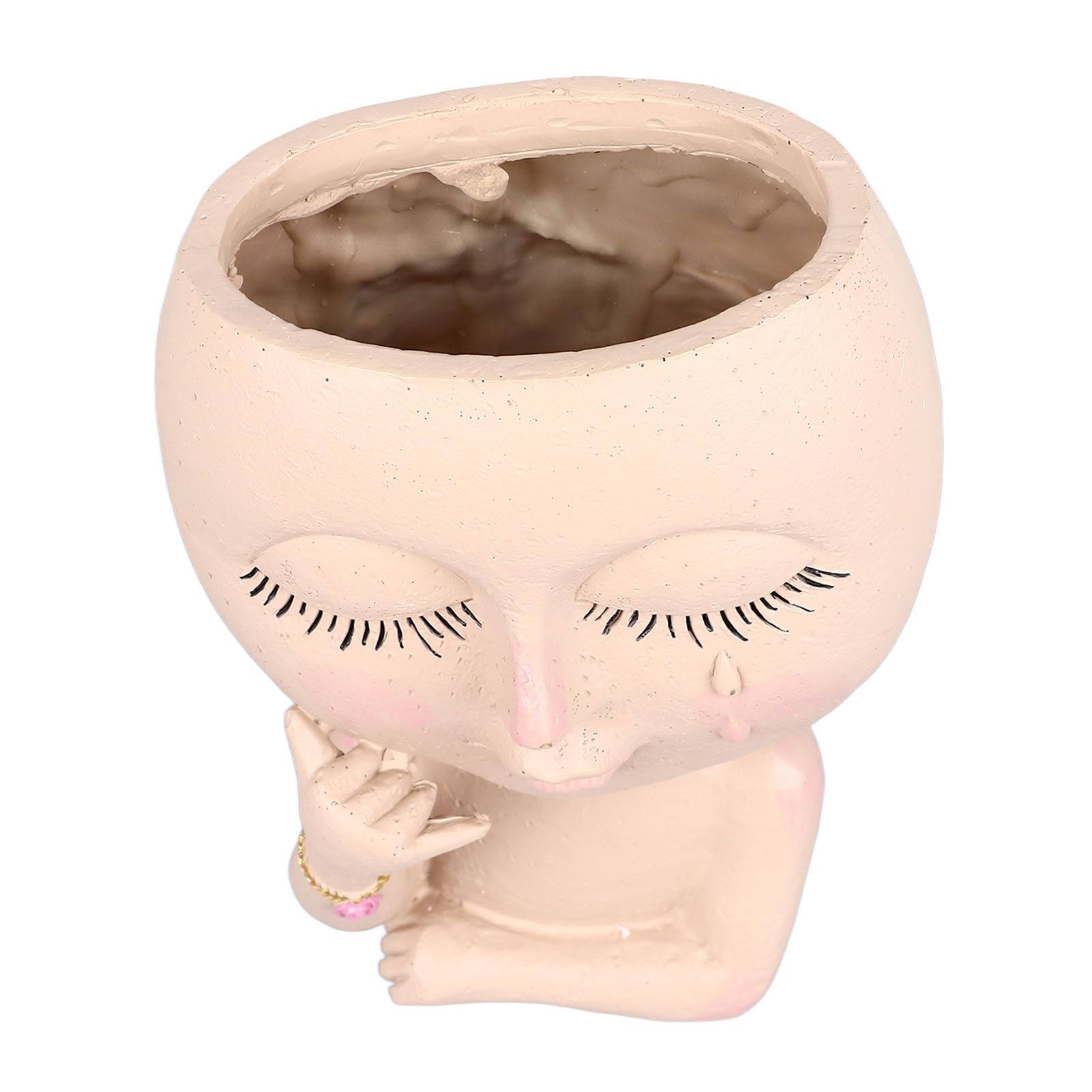 Face Planter Pots Resin Home Head Planter Face Flower Pot Head Planter for Indoor Outdoor Plants with Drainage Hole - Image 4