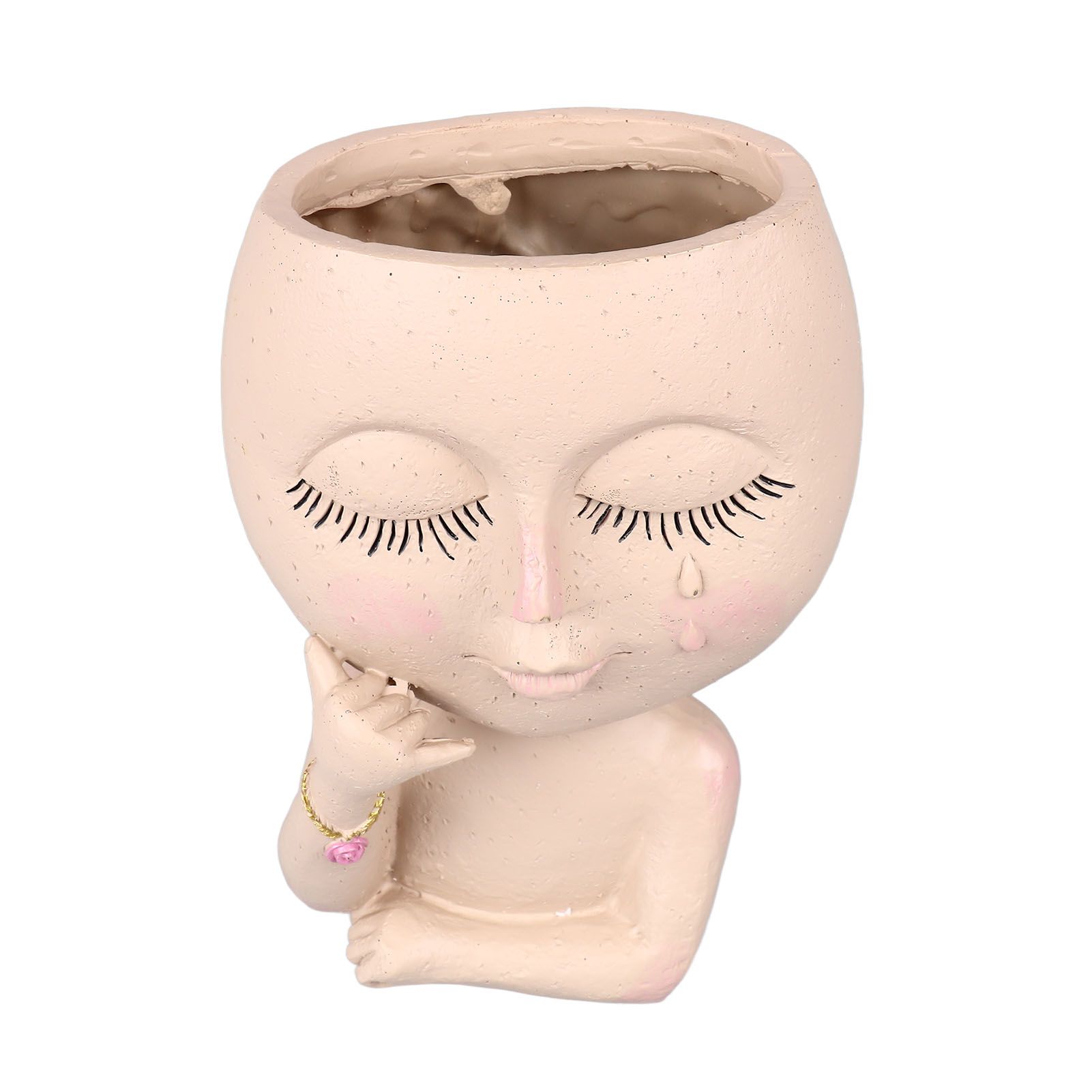 Face Planter Pots Resin Home Head Planter Face Flower Pot Head Planter for Indoor Outdoor Plants with Drainage Hole - Image 5