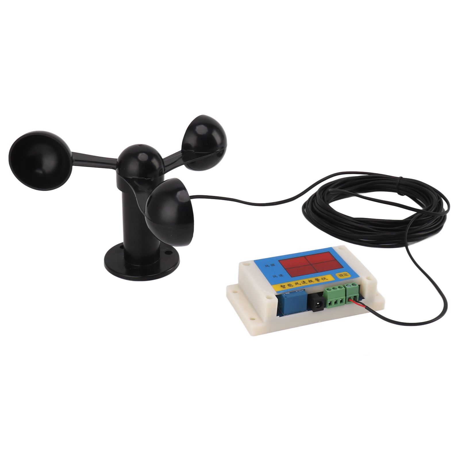 3 Fan Blades Tower Crane Anemometer 3 Blades USB 5V High Accuracy 2‑12 Lever Wind Speed Alarm Device for Outdoor - Image 2