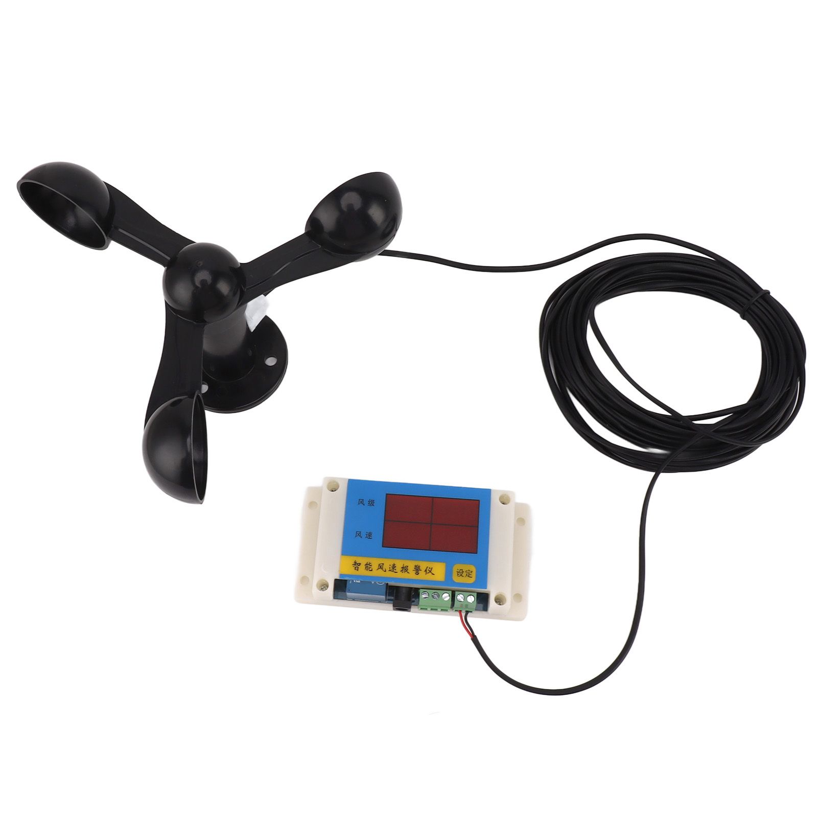 3 Fan Blades Tower Crane Anemometer 3 Blades USB 5V High Accuracy 2‑12 Lever Wind Speed Alarm Device for Outdoor - Image 3