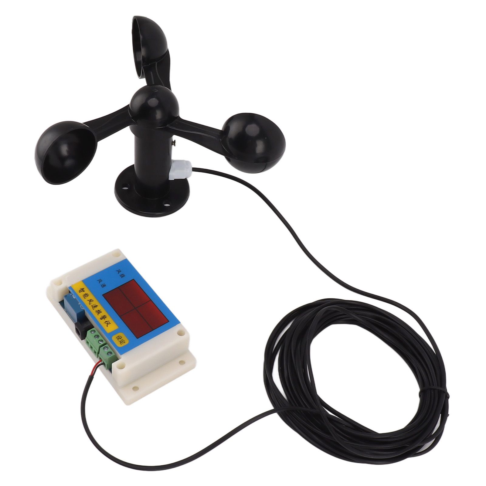 3 Fan Blades Tower Crane Anemometer 3 Blades USB 5V High Accuracy 2‑12 Lever Wind Speed Alarm Device for Outdoor - Image 4