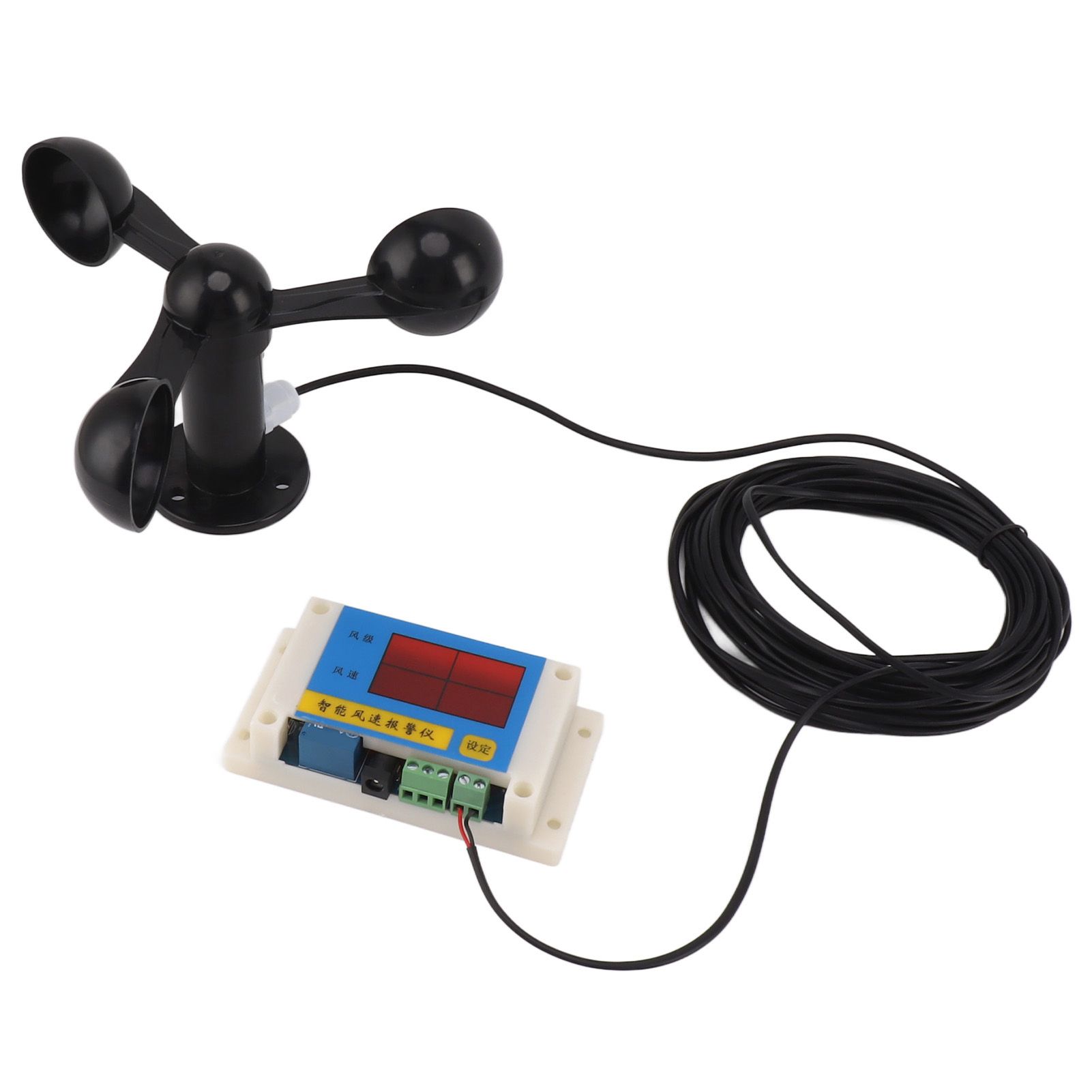 3 Fan Blades Tower Crane Anemometer 3 Blades USB 5V High Accuracy 2‑12 Lever Wind Speed Alarm Device for Outdoor - Image 5