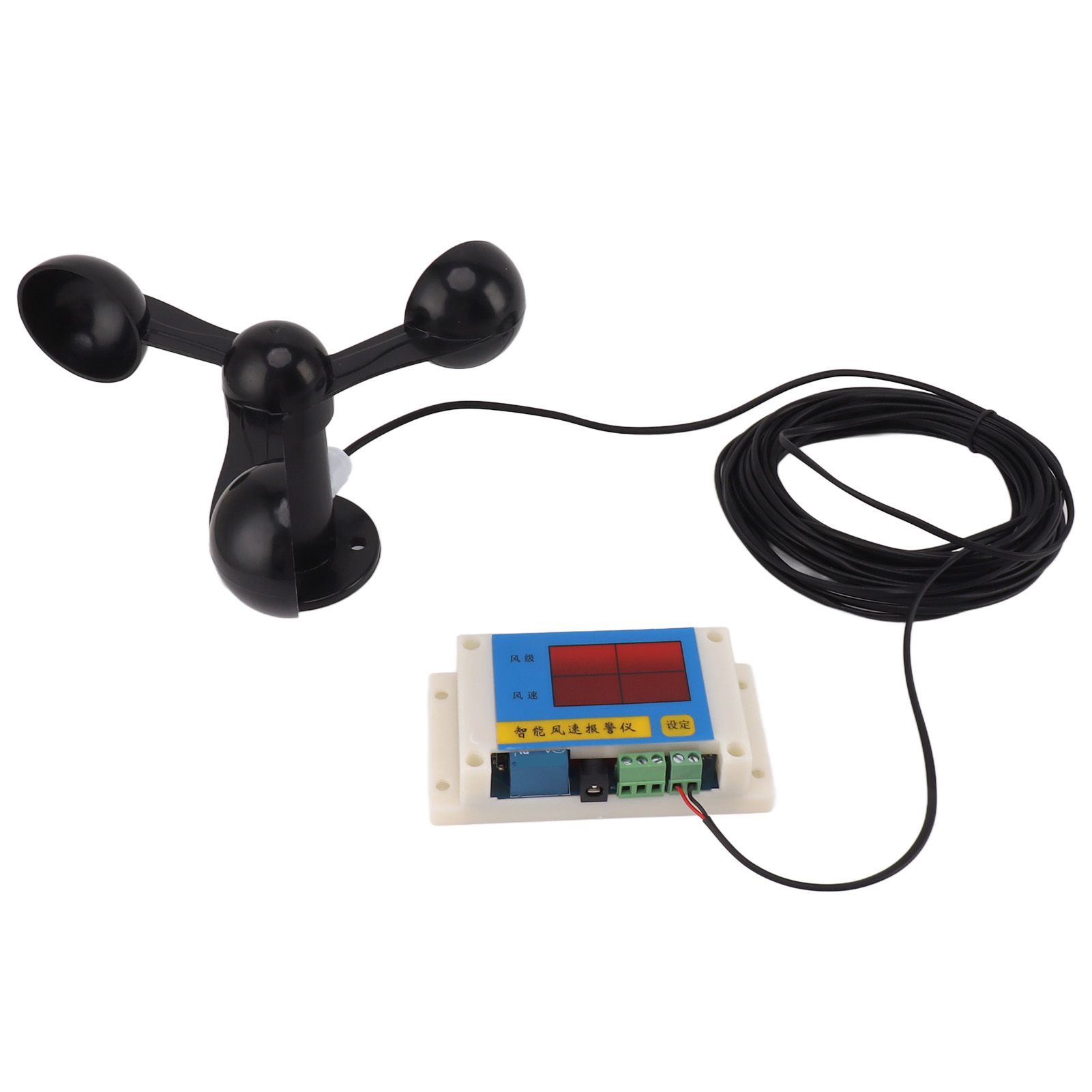 3 Fan Blades Tower Crane Anemometer 3 Blades USB 5V High Accuracy 2‑12 Lever Wind Speed Alarm Device for Outdoor - Image 6