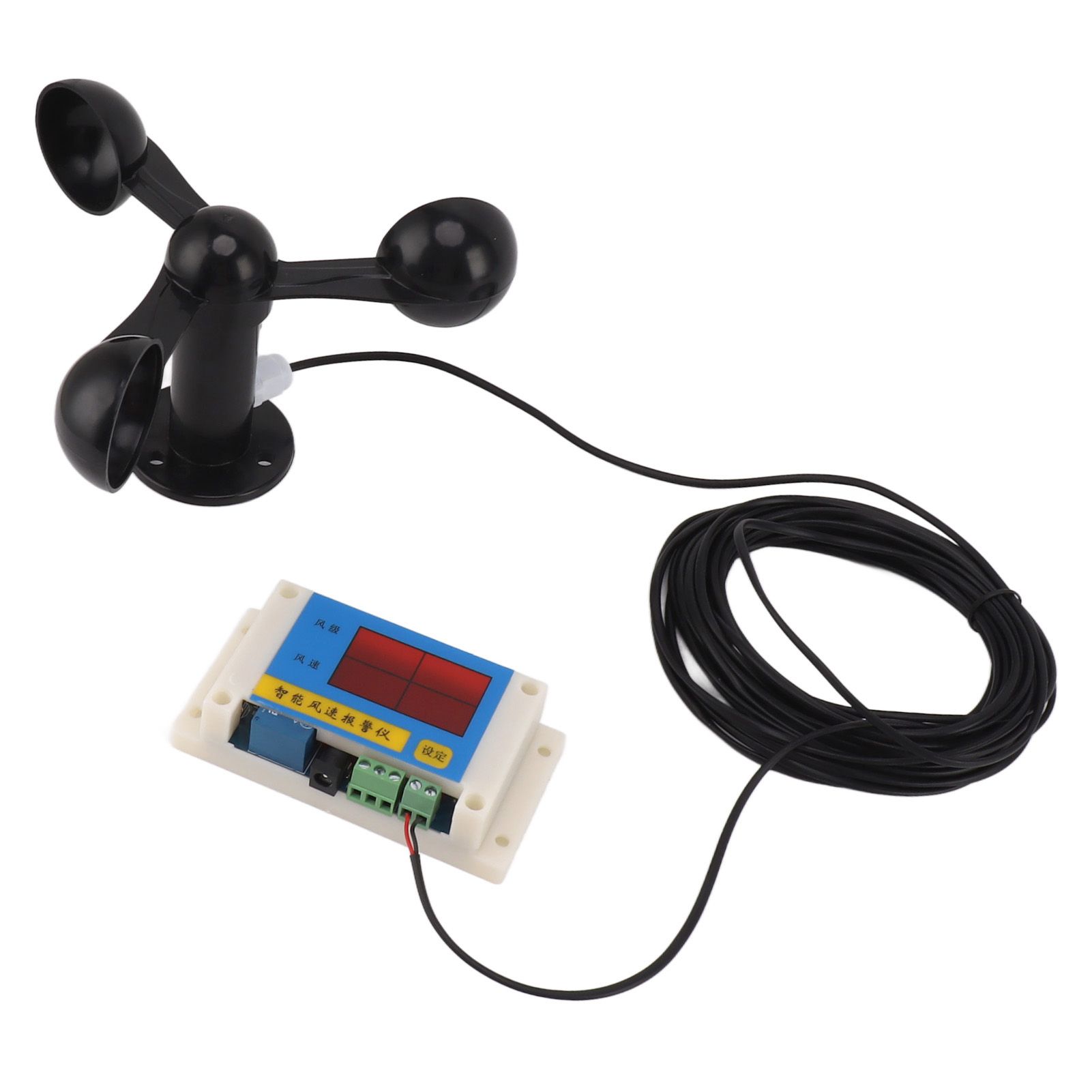 3 Fan Blades Tower Crane Anemometer 3 Blades USB 5V High Accuracy 2‑12 Lever Wind Speed Alarm Device for Outdoor - Image 7