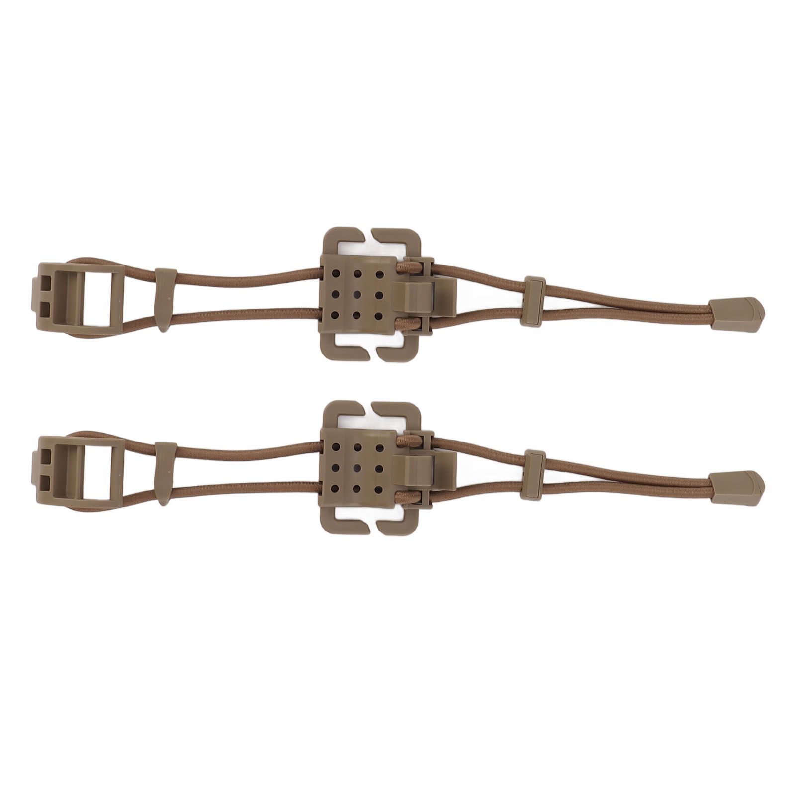 2Pcs Backpack Binding Clip MOLLE Gear Organizer Fastener Elastic Binding Buckle Carabiner Clip Bags Clasp Cord Fix Gear Elastic Strap Khaki - Image 1