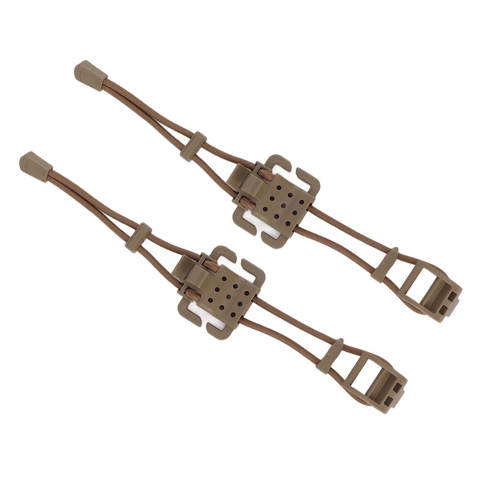 2Pcs Backpack Binding Clip MOLLE Gear Organizer Fastener Elastic Binding Buckle Carabiner Clip Bags Clasp Cord Fix Gear Elastic Strap Khaki - Image 3