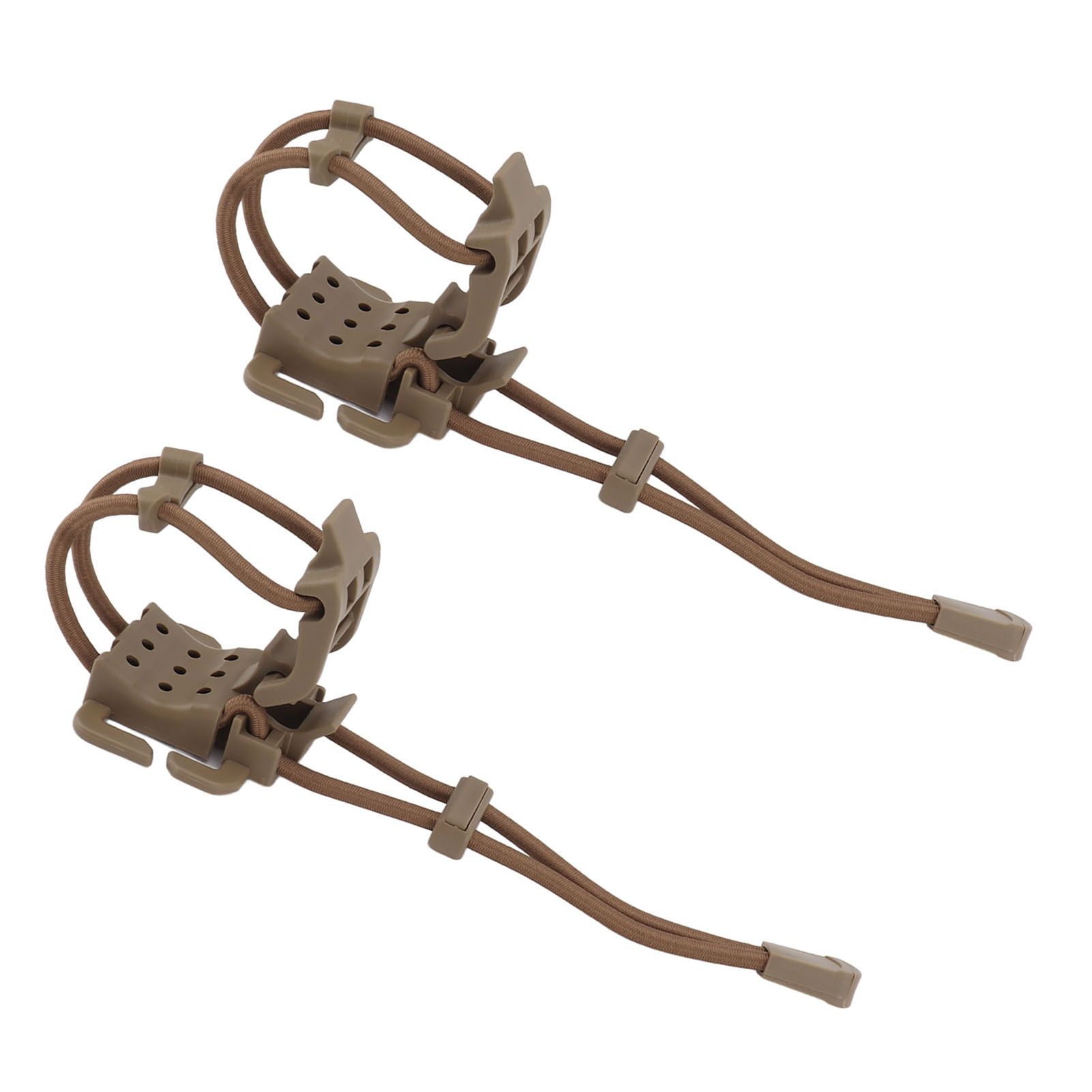 2Pcs Backpack Binding Clip MOLLE Gear Organizer Fastener Elastic Binding Buckle Carabiner Clip Bags Clasp Cord Fix Gear Elastic Strap Khaki - Image 4
