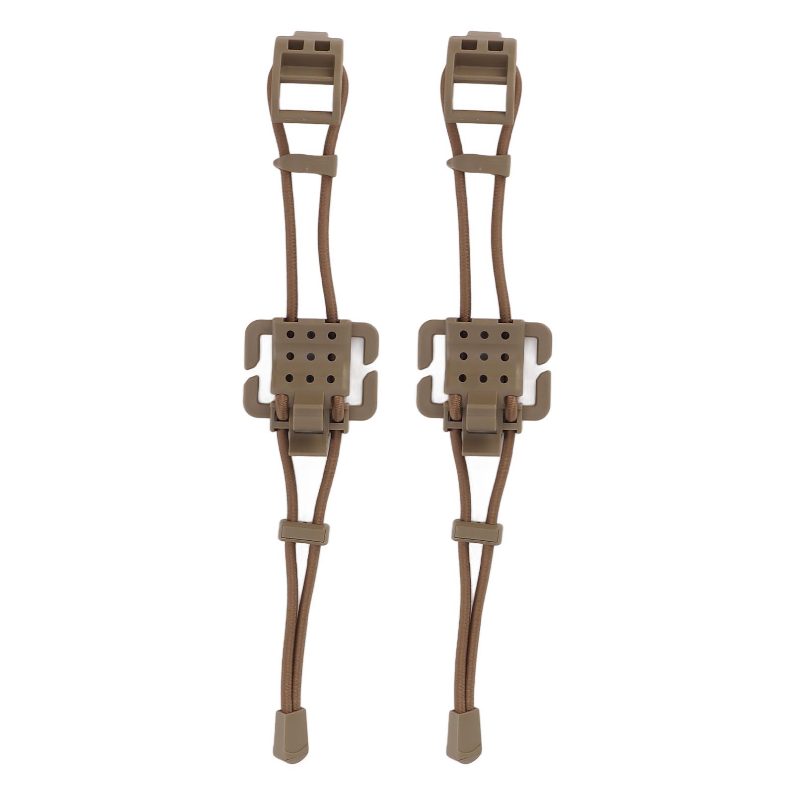 2Pcs Backpack Binding Clip MOLLE Gear Organizer Fastener Elastic Binding Buckle Carabiner Clip Bags Clasp Cord Fix Gear Elastic Strap Khaki - Image 5