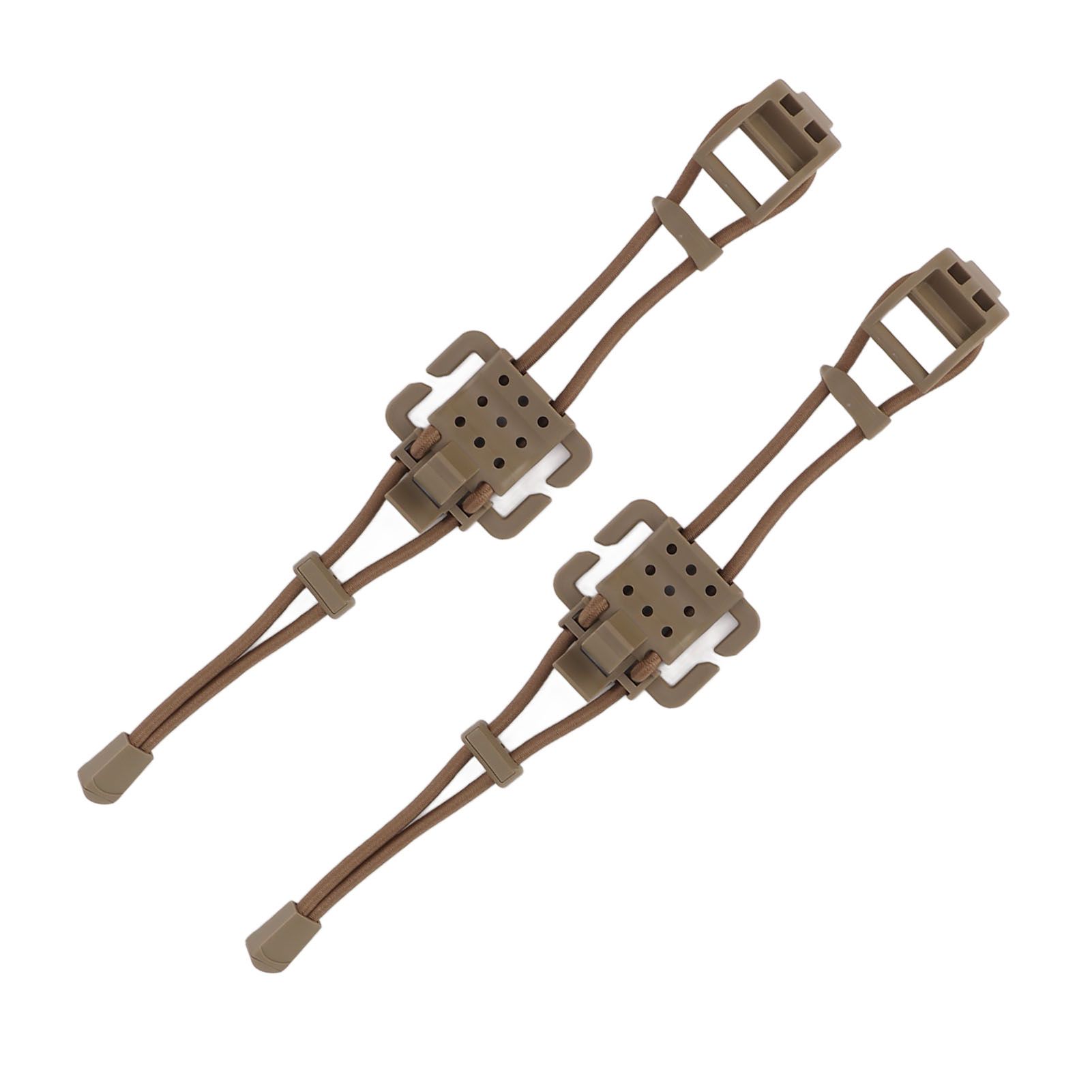 2Pcs Backpack Binding Clip MOLLE Gear Organizer Fastener Elastic Binding Buckle Carabiner Clip Bags Clasp Cord Fix Gear Elastic Strap Khaki - Image 6