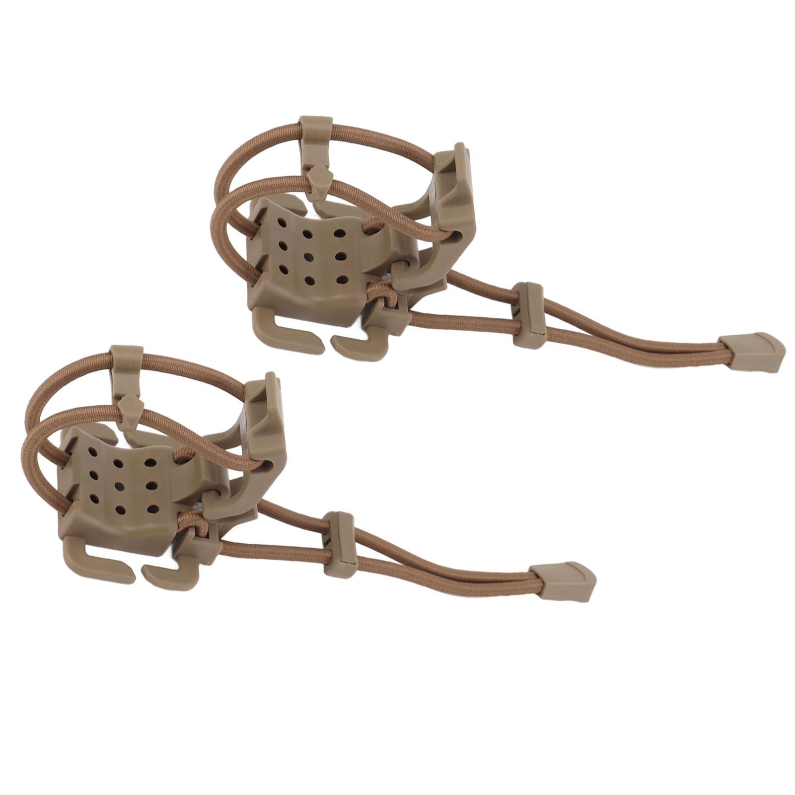 2Pcs Backpack Binding Clip MOLLE Gear Organizer Fastener Elastic Binding Buckle Carabiner Clip Bags Clasp Cord Fix Gear Elastic Strap Khaki - Image 8
