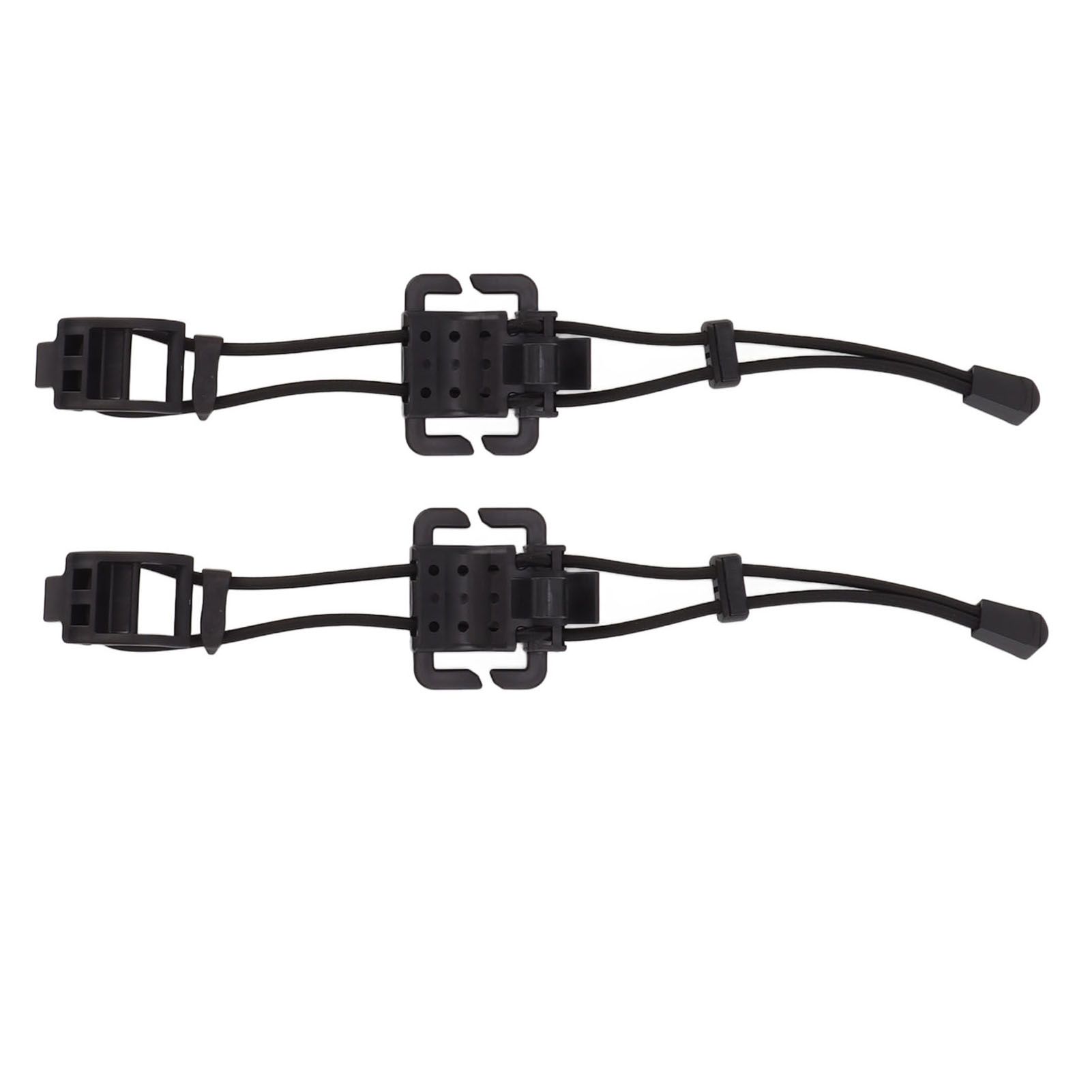 2Pcs Backpack Binding Clip MOLLE Gear Organizer Fastener Elastic Binding Buckle Carabiner Clip Bags Clasp Cord Fix Gear Elastic Strap Black - Image 1