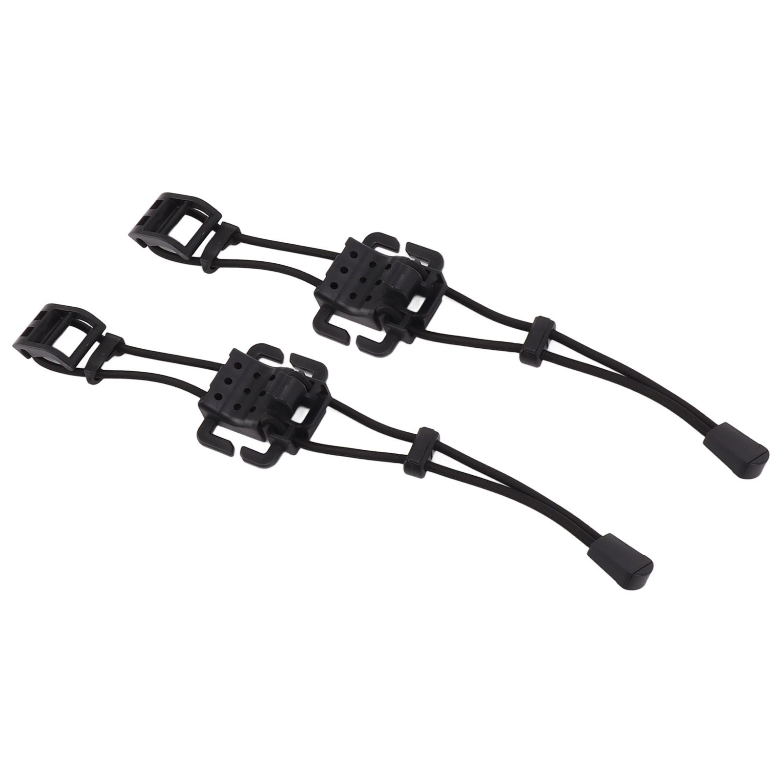 2Pcs Backpack Binding Clip MOLLE Gear Organizer Fastener Elastic Binding Buckle Carabiner Clip Bags Clasp Cord Fix Gear Elastic Strap Black - Image 2