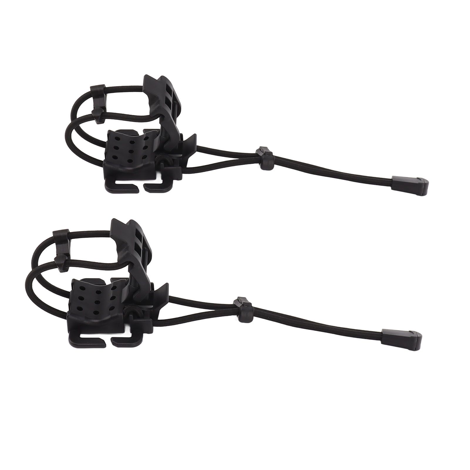 2Pcs Backpack Binding Clip MOLLE Gear Organizer Fastener Elastic Binding Buckle Carabiner Clip Bags Clasp Cord Fix Gear Elastic Strap Black - Image 3