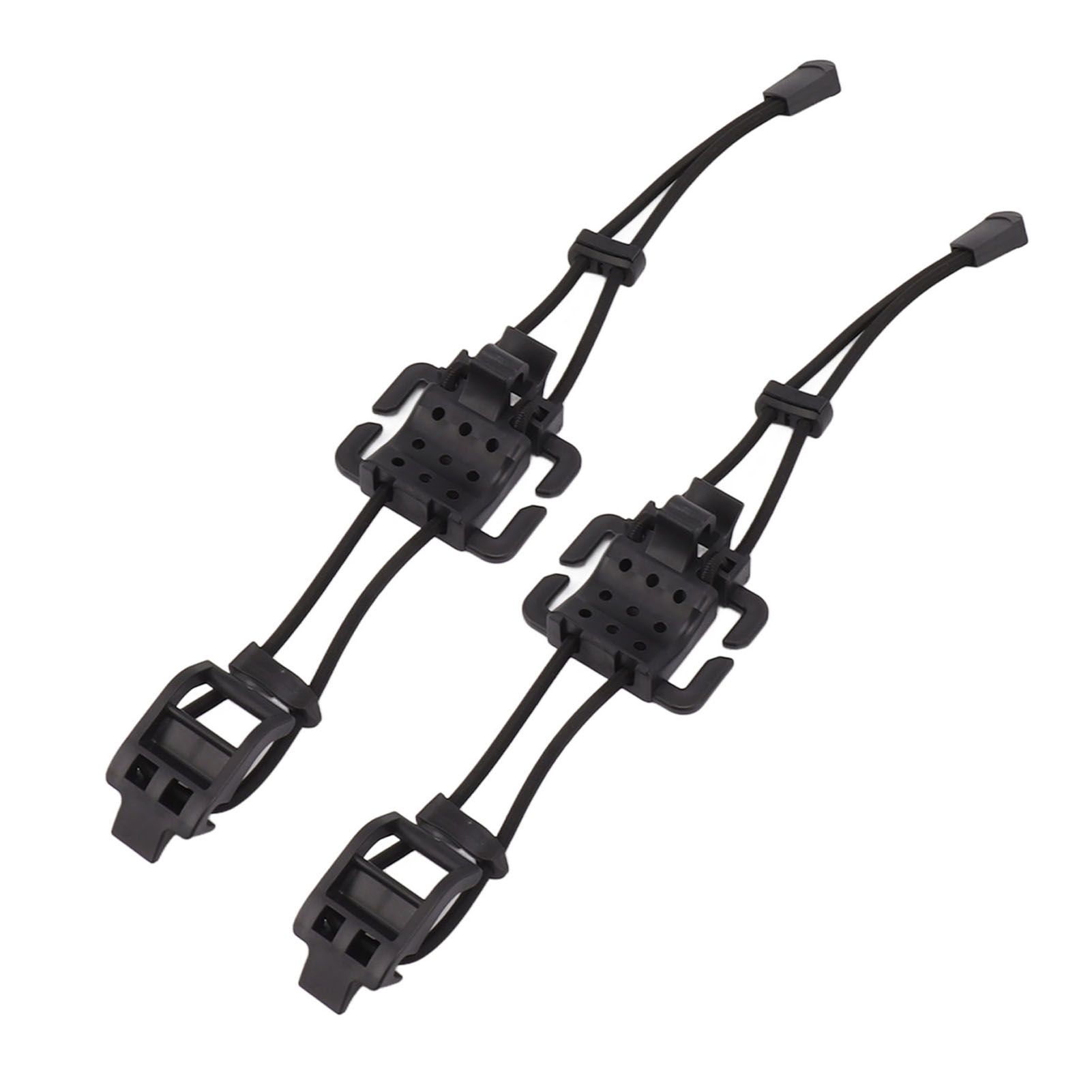 2Pcs Backpack Binding Clip MOLLE Gear Organizer Fastener Elastic Binding Buckle Carabiner Clip Bags Clasp Cord Fix Gear Elastic Strap Black - Image 4