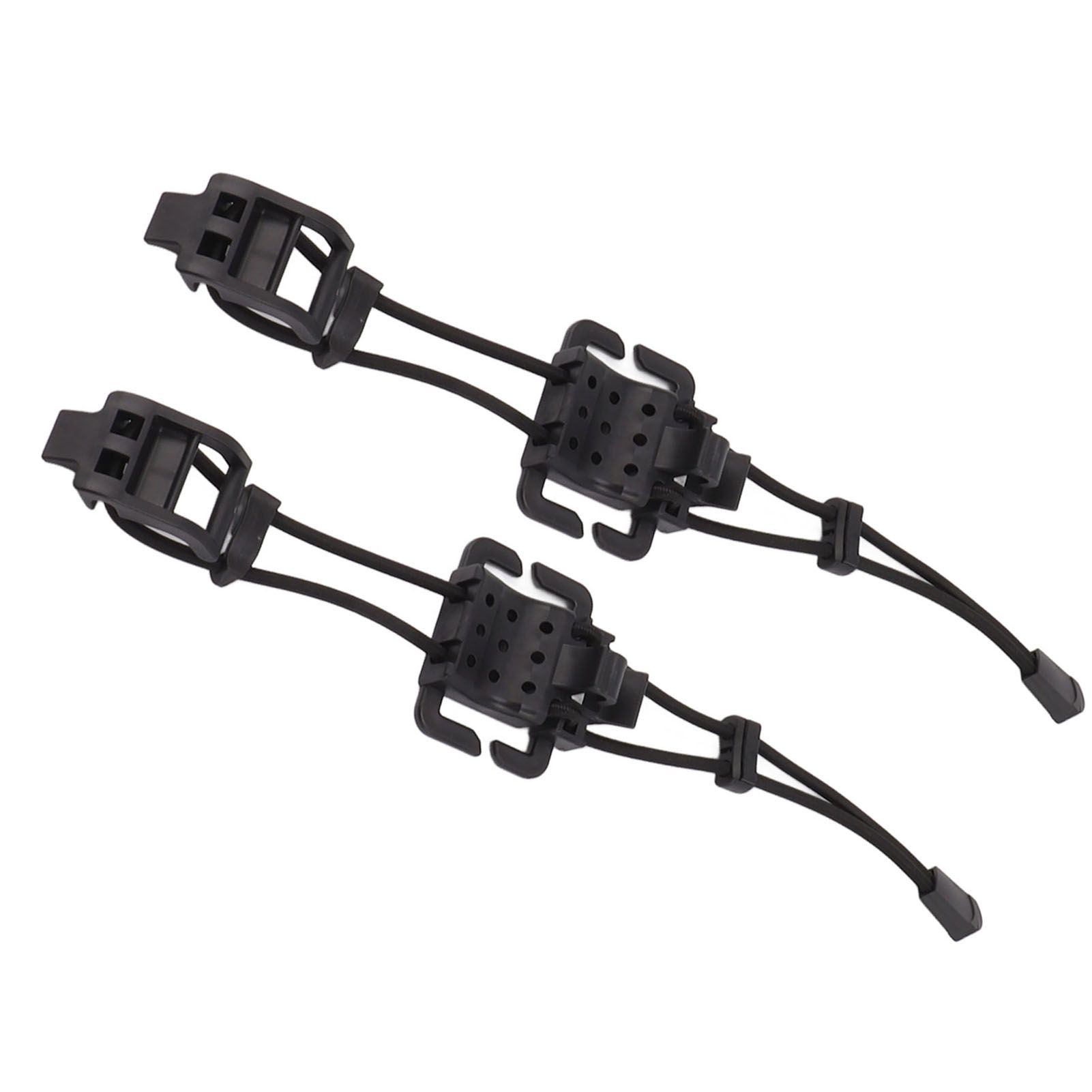 2Pcs Backpack Binding Clip MOLLE Gear Organizer Fastener Elastic Binding Buckle Carabiner Clip Bags Clasp Cord Fix Gear Elastic Strap Black - Image 5