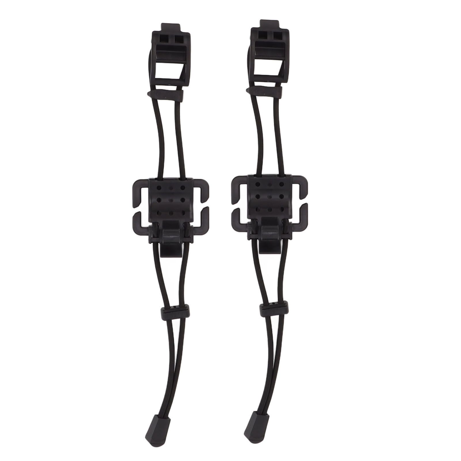 2Pcs Backpack Binding Clip MOLLE Gear Organizer Fastener Elastic Binding Buckle Carabiner Clip Bags Clasp Cord Fix Gear Elastic Strap Black - Image 6
