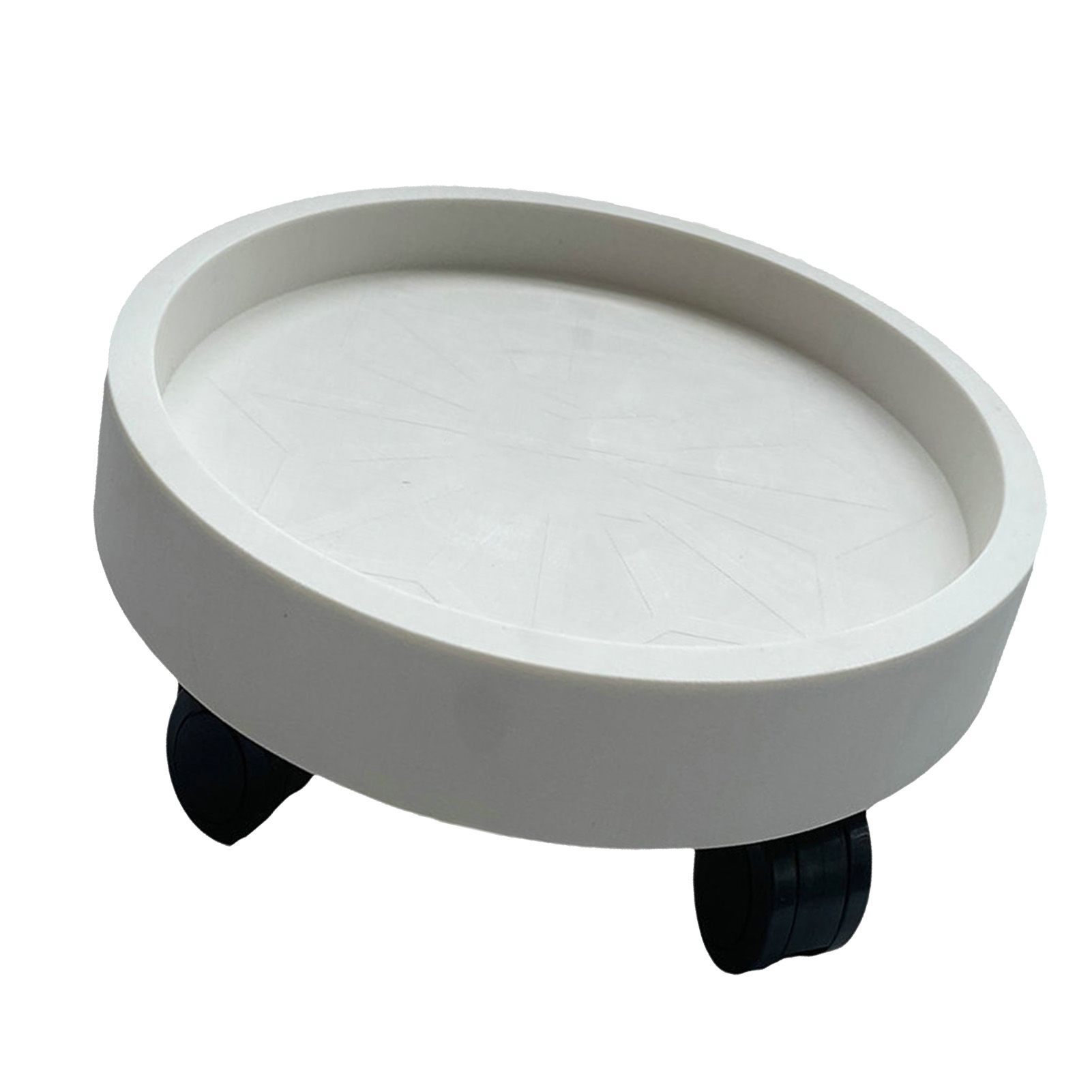 Flower Pot Tray Wheels Round Shape Removable Rotating Wheels Plant Stand for Balcony White 30 - Image 2